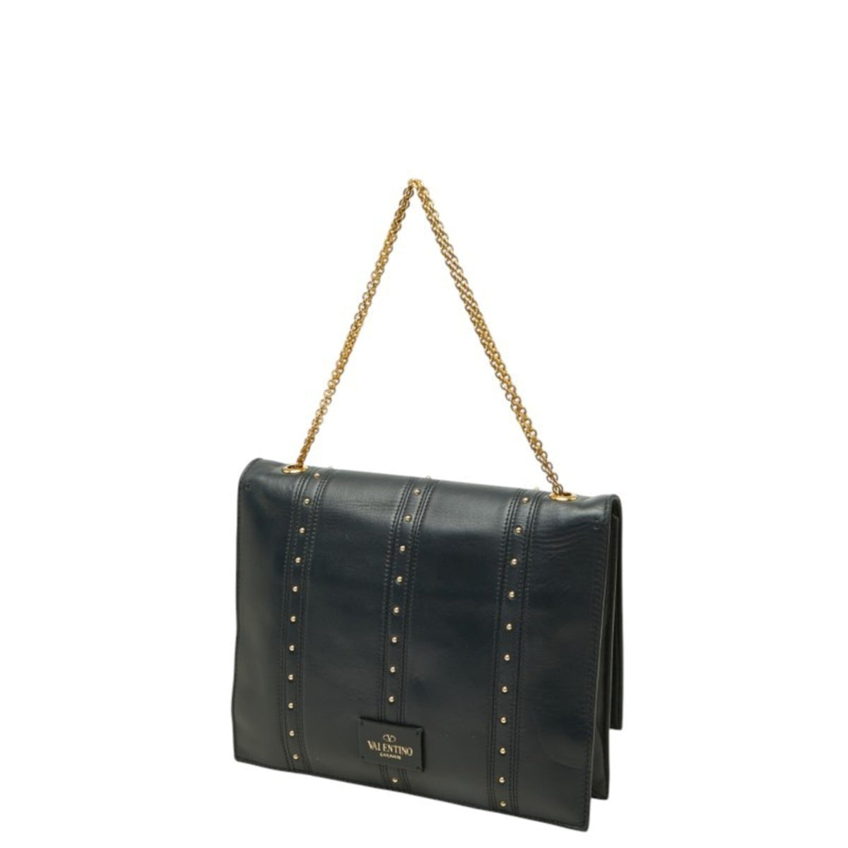 Valentino Black Leather Handbag Shoulder Bag (Pre-Owned)