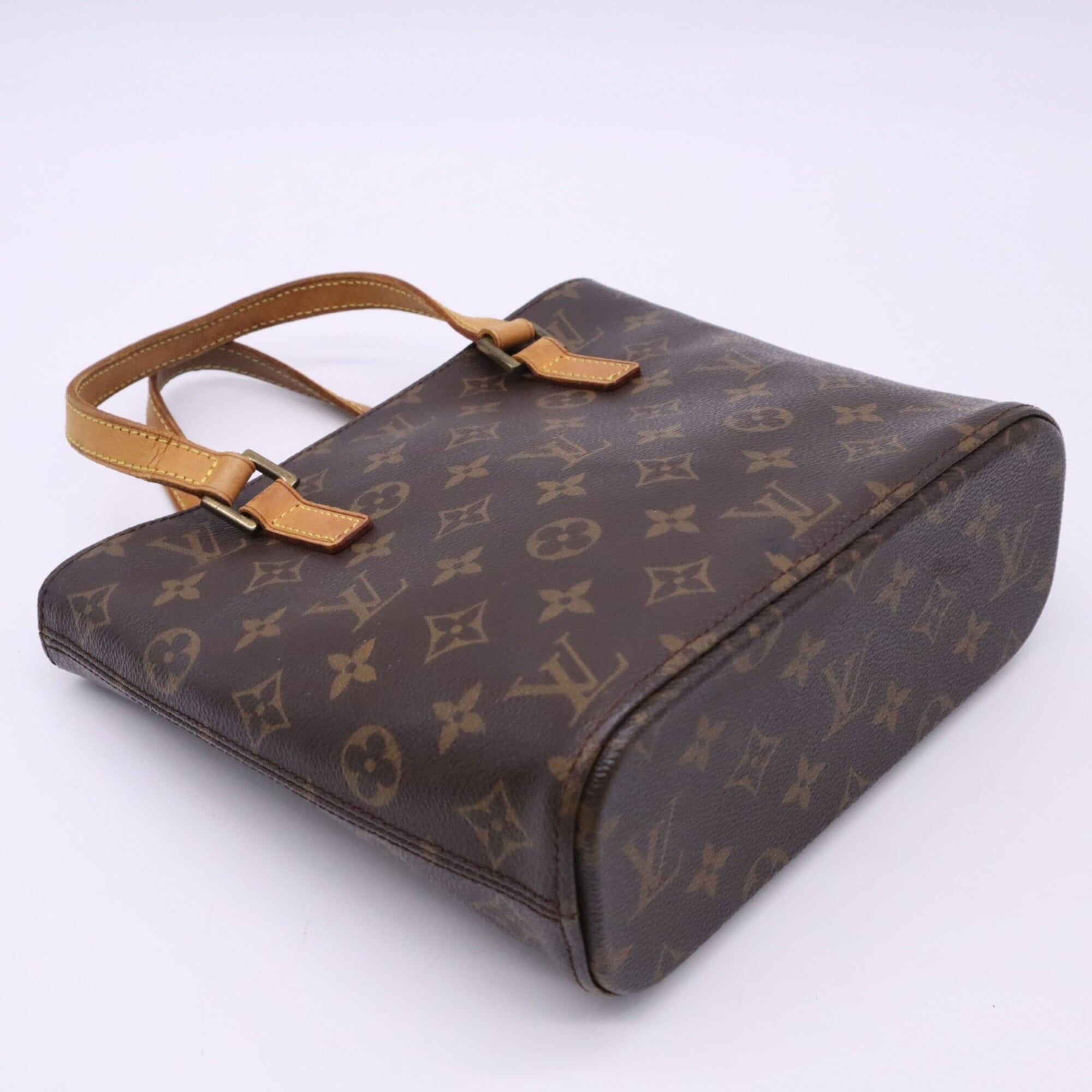 Louis Vuitton Monogram Beige Brown Coated Canvas Leather Handbag (Pre-Owned)