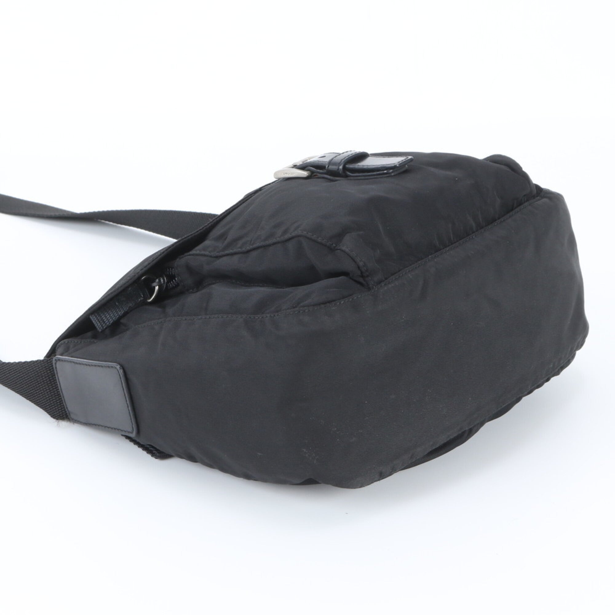 Prada Black Nylon Leather Shoulder Bag (Pre-Owned)