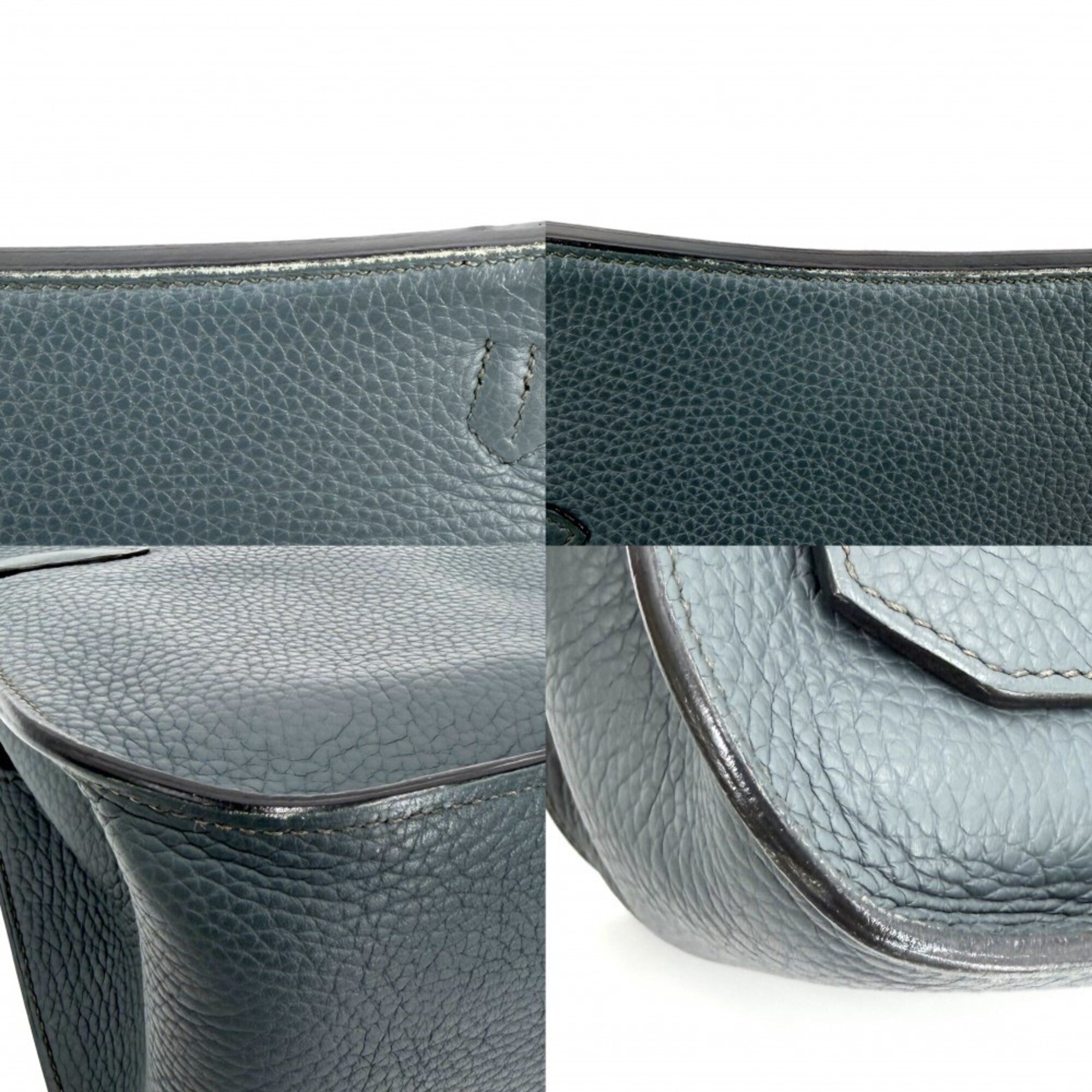 Hermes Blue Leather Shoulder Bag (Pre-Owned)