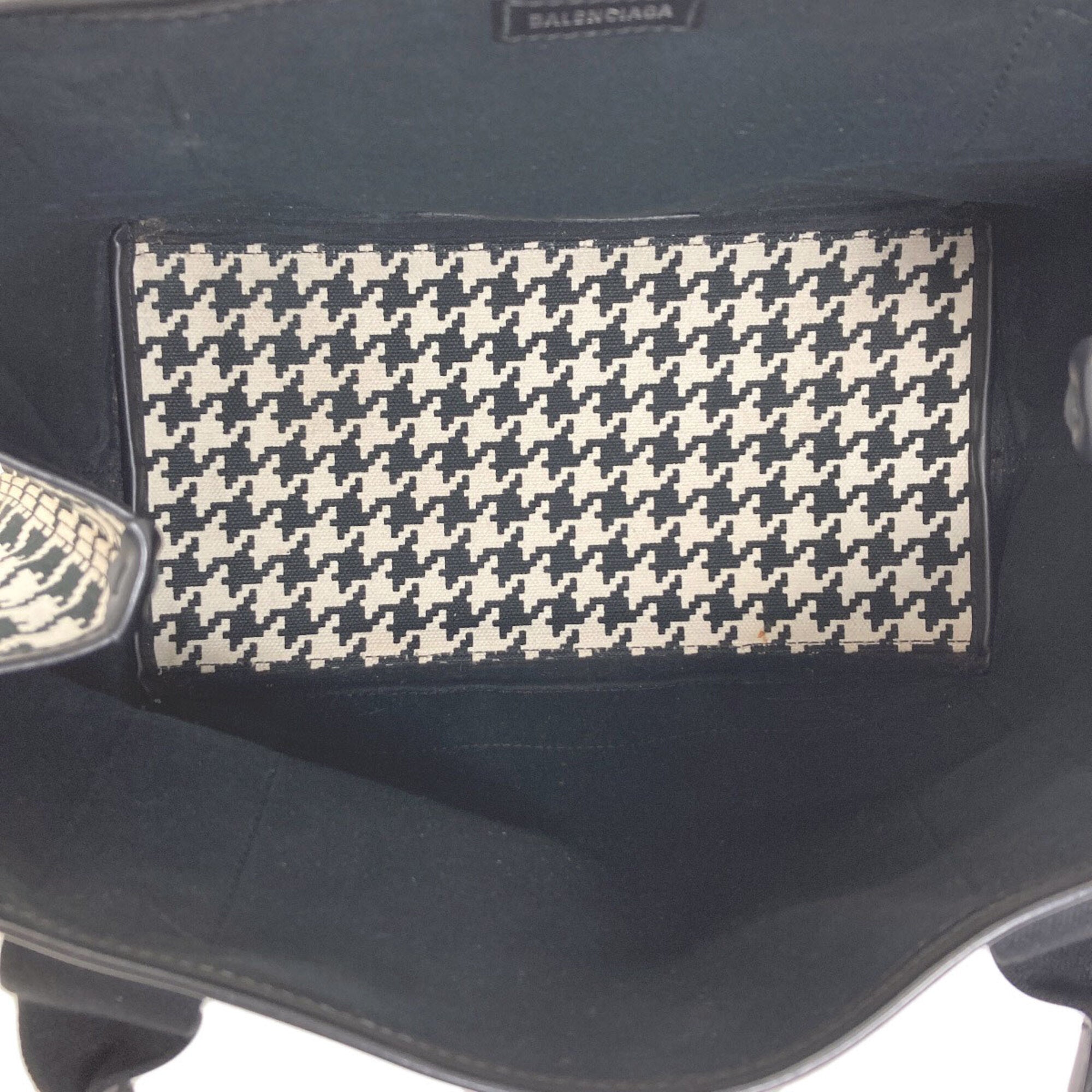 Balenciaga Black White Canvas Tote Bag (Pre-Owned)