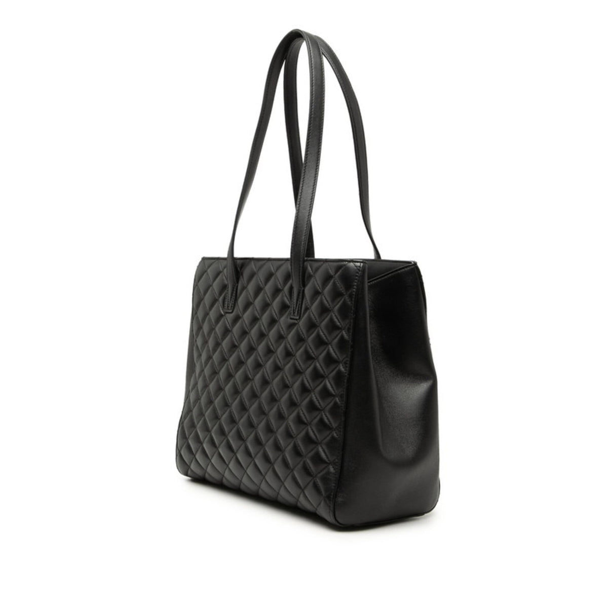 Versace Black Leather Pouch Tote Bag (Pre-Owned)