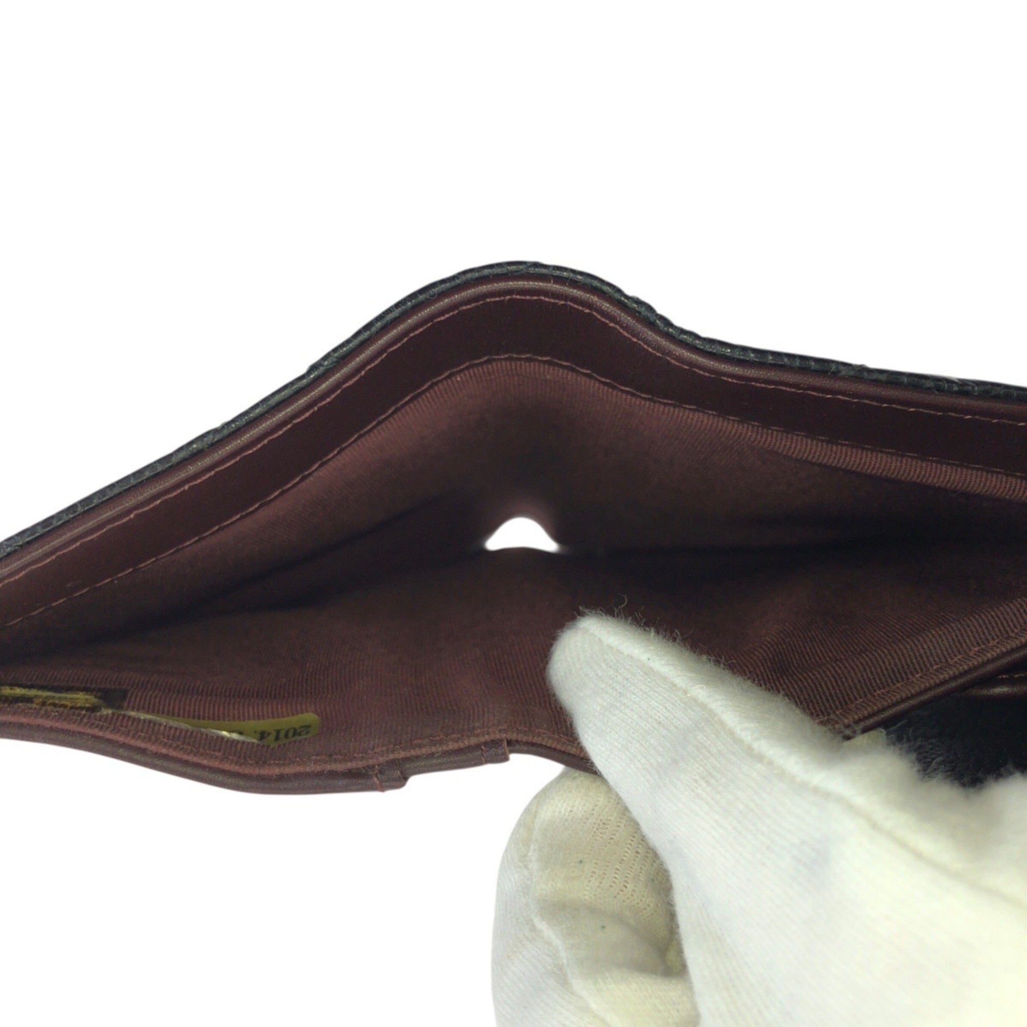 Chanel Black Grained Calfskin Long Wallet (Tri-Fold) (Pre-Owned)