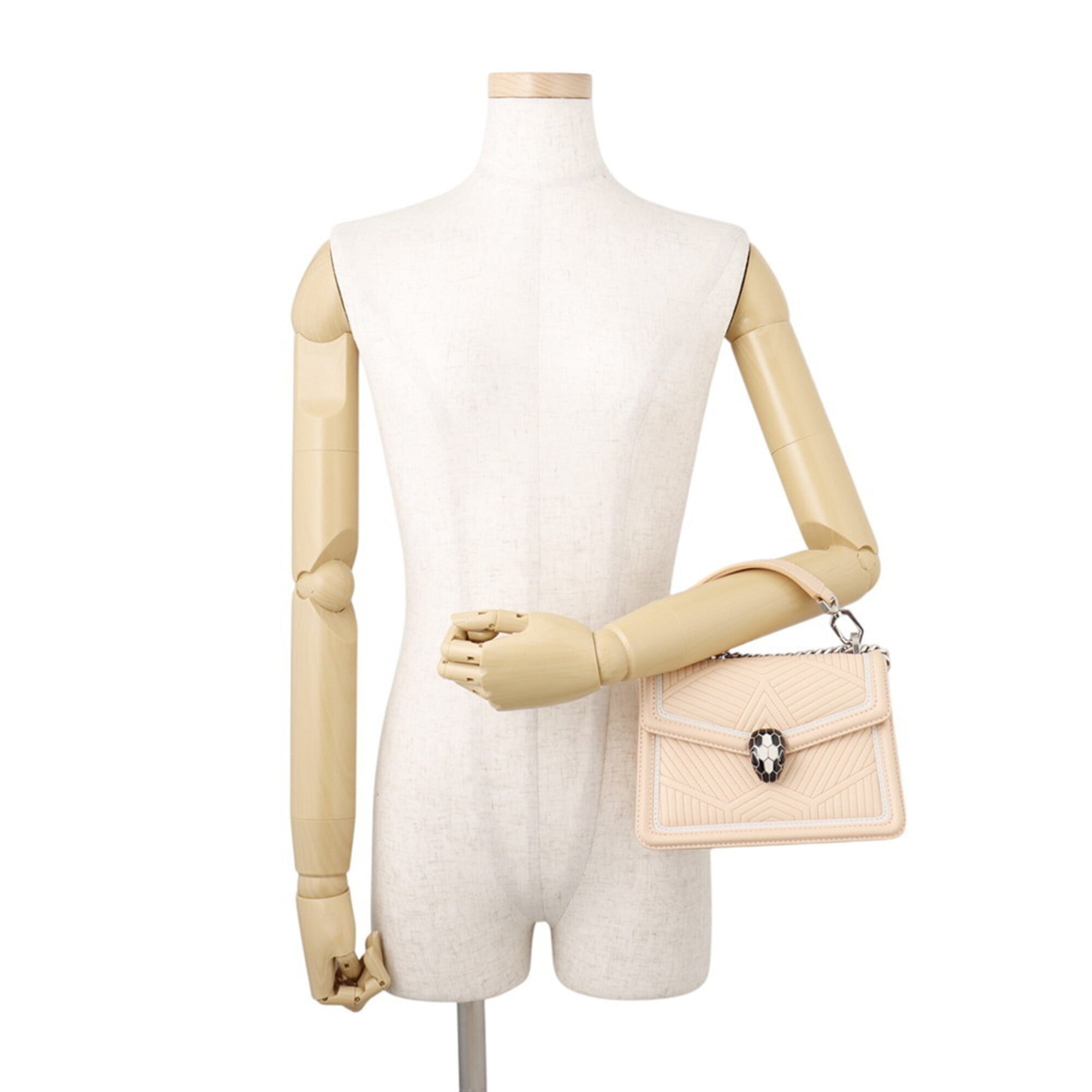 Bvlgari Light Pink Leather Handbag Shoulder Bag (Pre-Owned)
