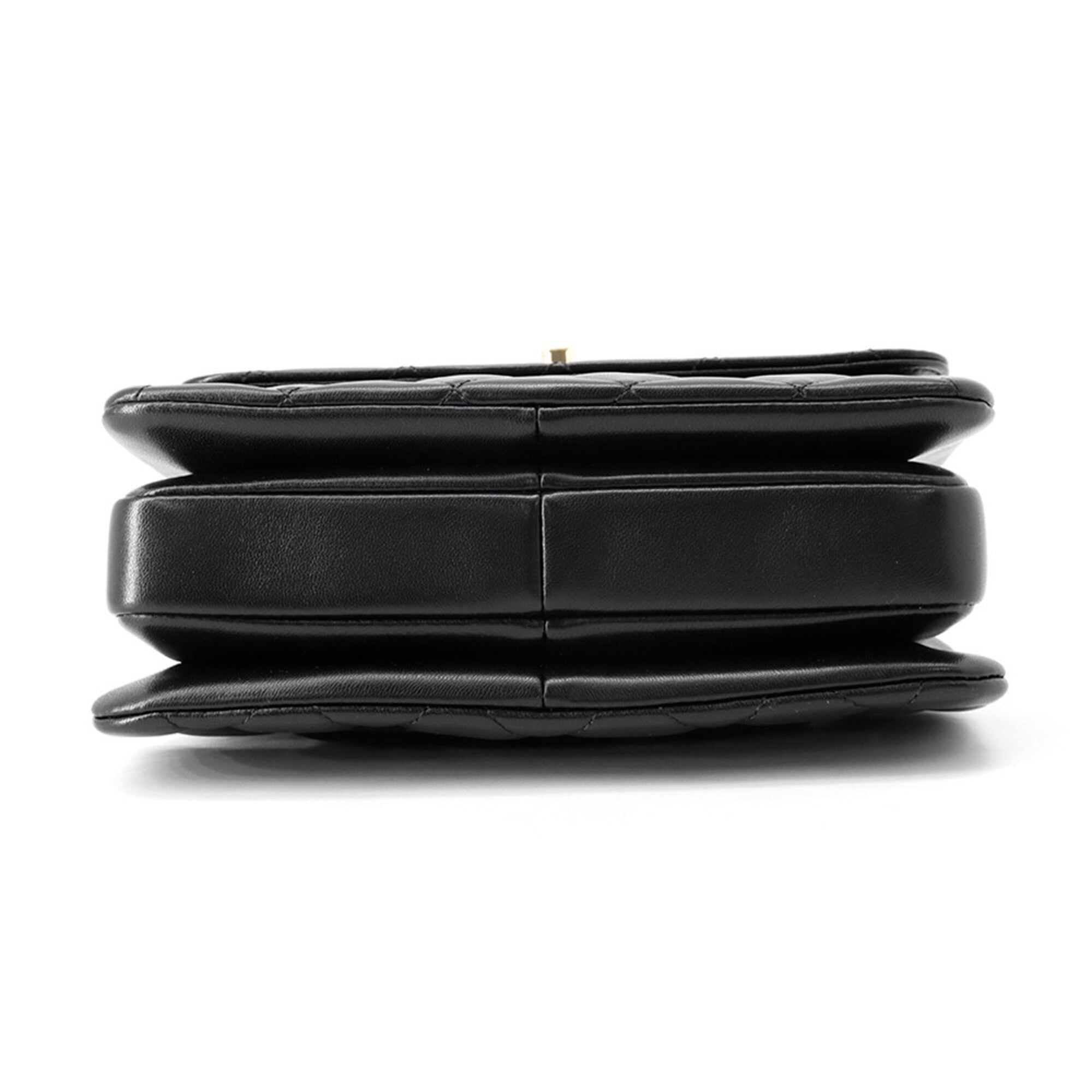 Chanel Black Leather Handbag Shoulder Bag (Pre-Owned)