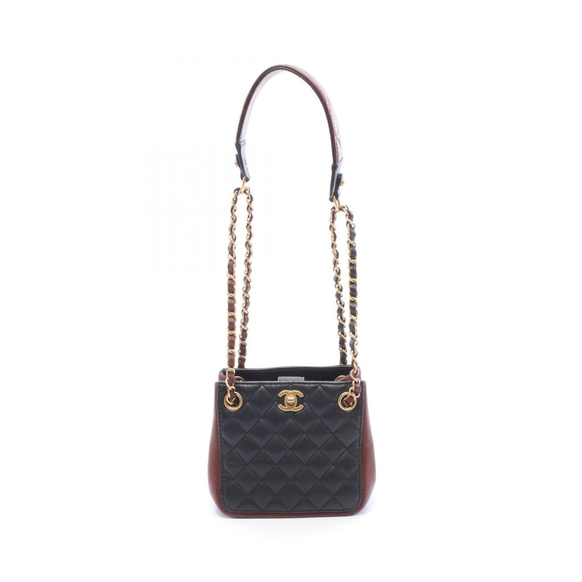 Chanel Matelasse Black Bordeaux Leather Handbag Shoulder Bag (Pre-Owned)