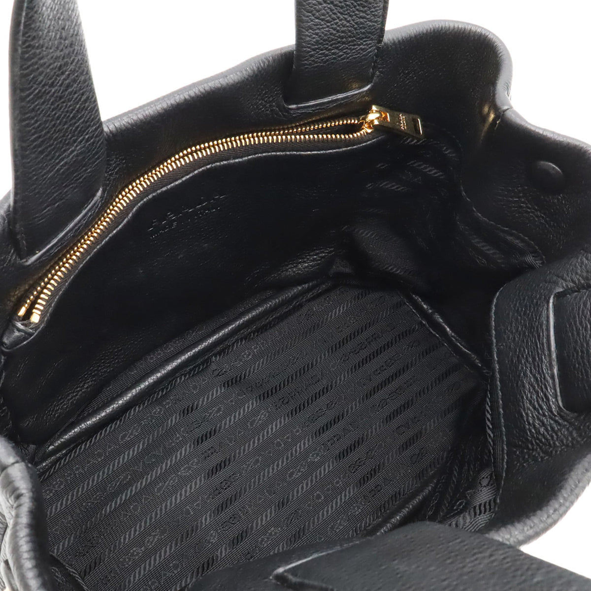 Prada Black Nero Leather Handbag Tote Bag (Pre-Owned)
