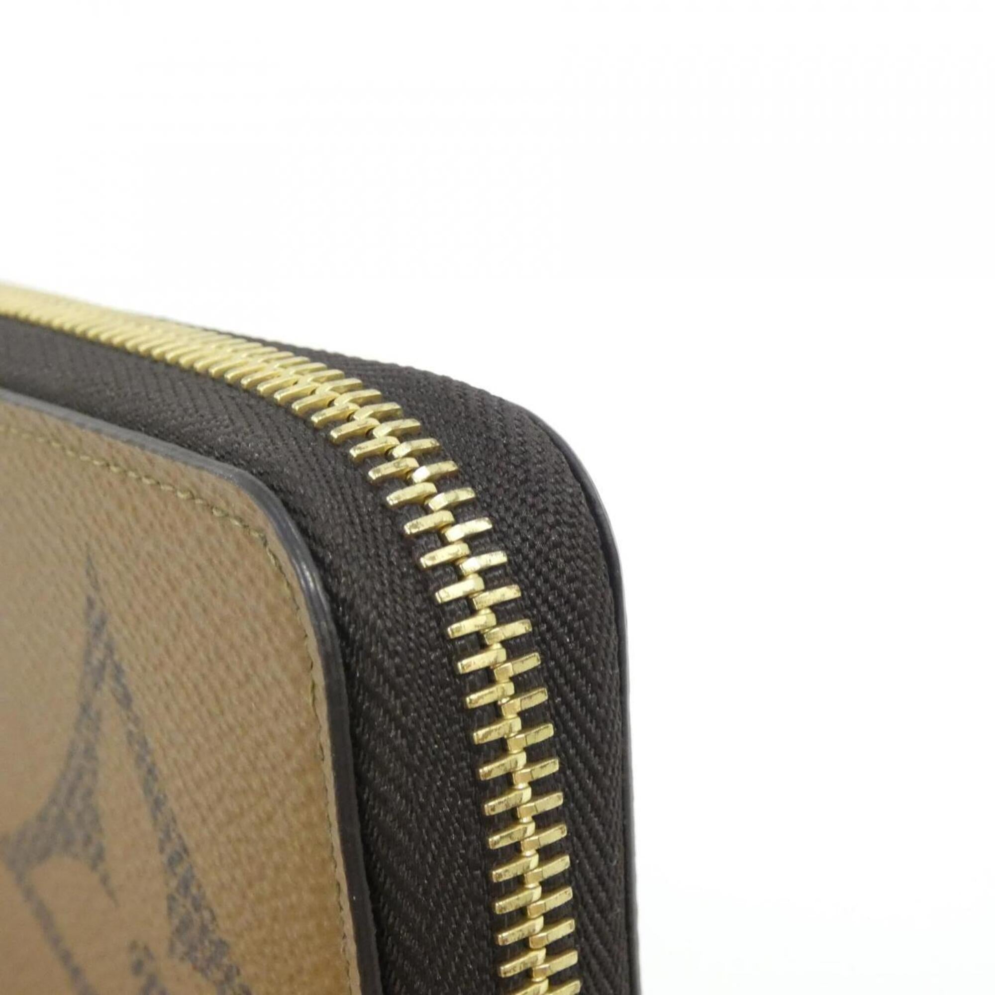Louis Vuitton Marron Coated Canvas Long Wallet (Bi-Fold) (Pre-Owned)