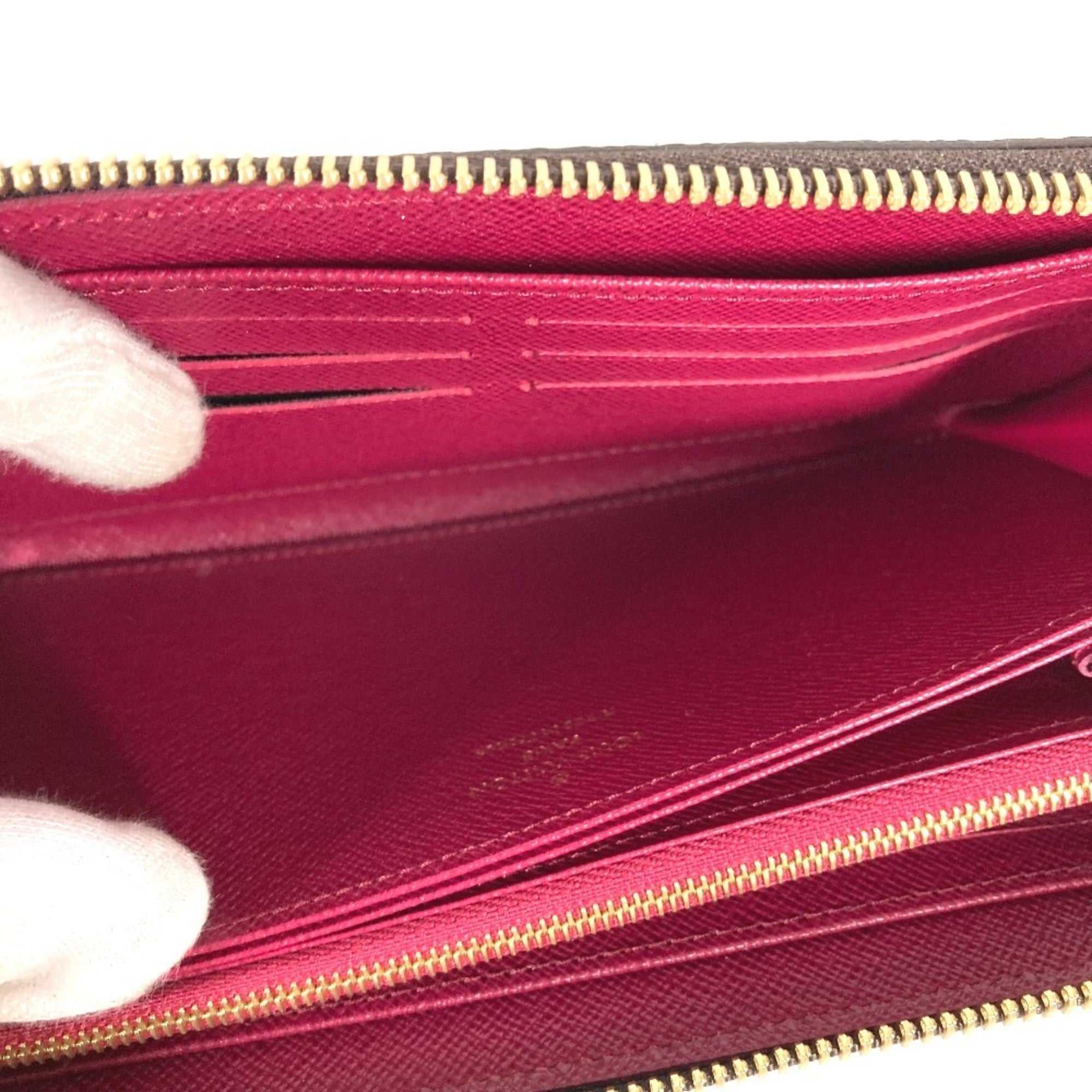 Louis Vuitton Monogram Brown Fuchsia Monogram Monogram Long Bill Wallet (Bi-Fold) (Pre-Owned)