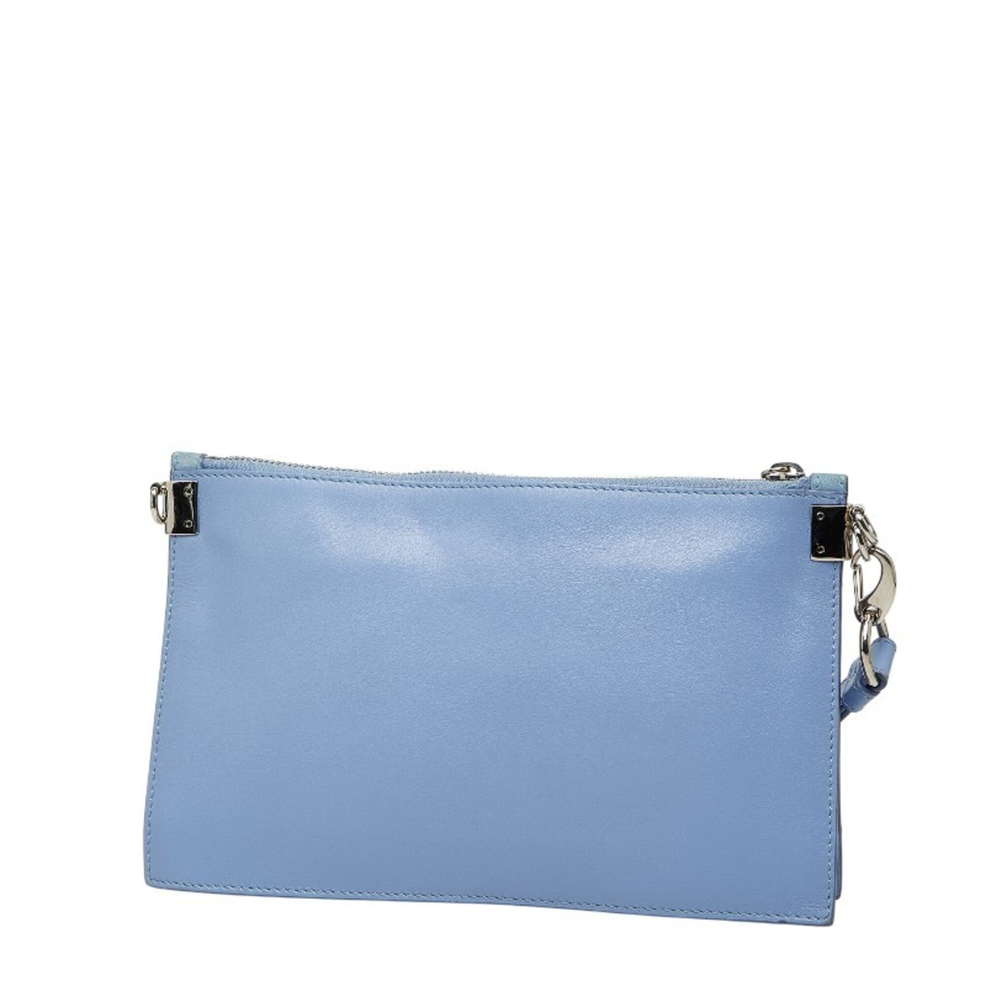 Versace Light Blue Leather Shoulder Bag (Pre-Owned)