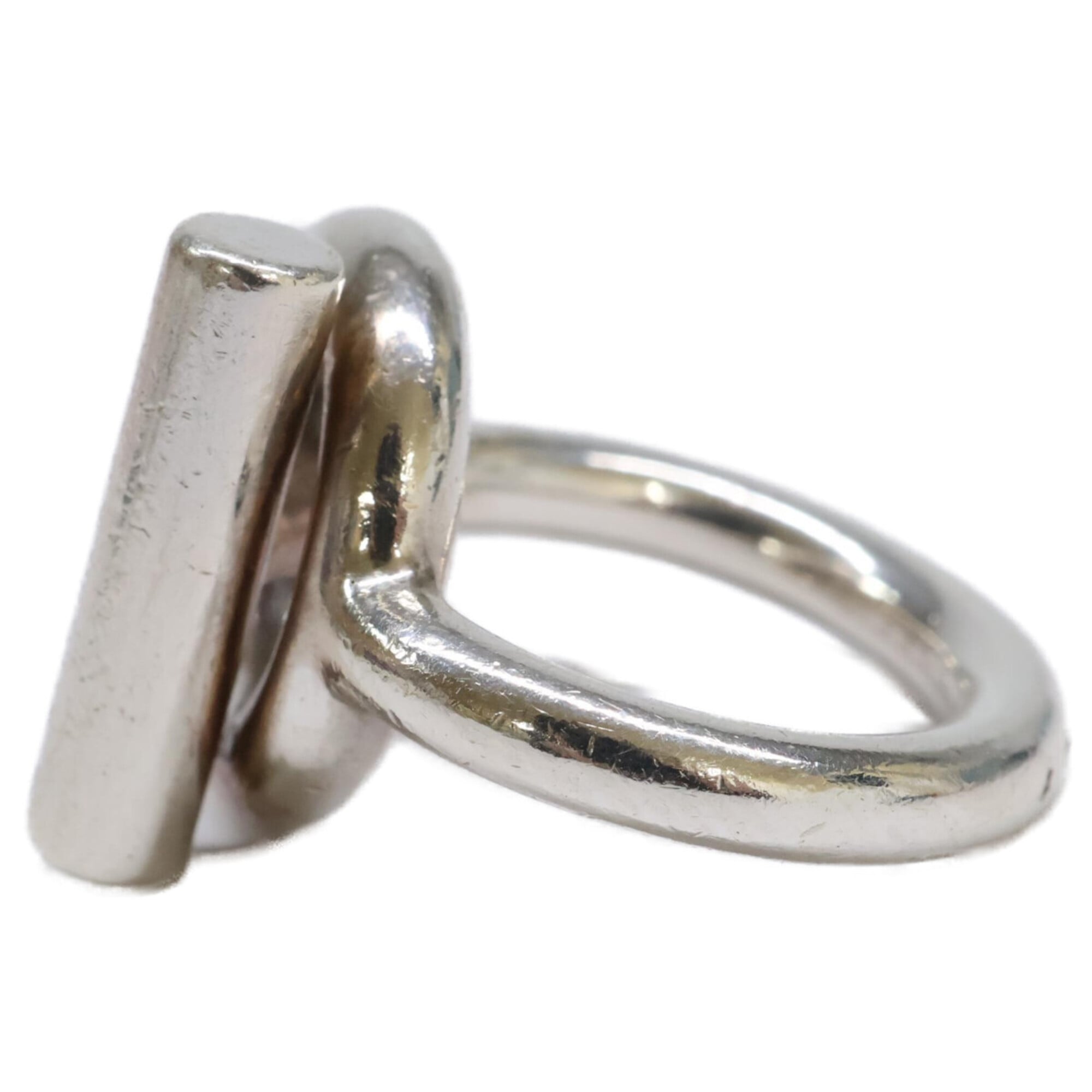Hermes Silver Silver 925 Band Ring (Pre-Owned)