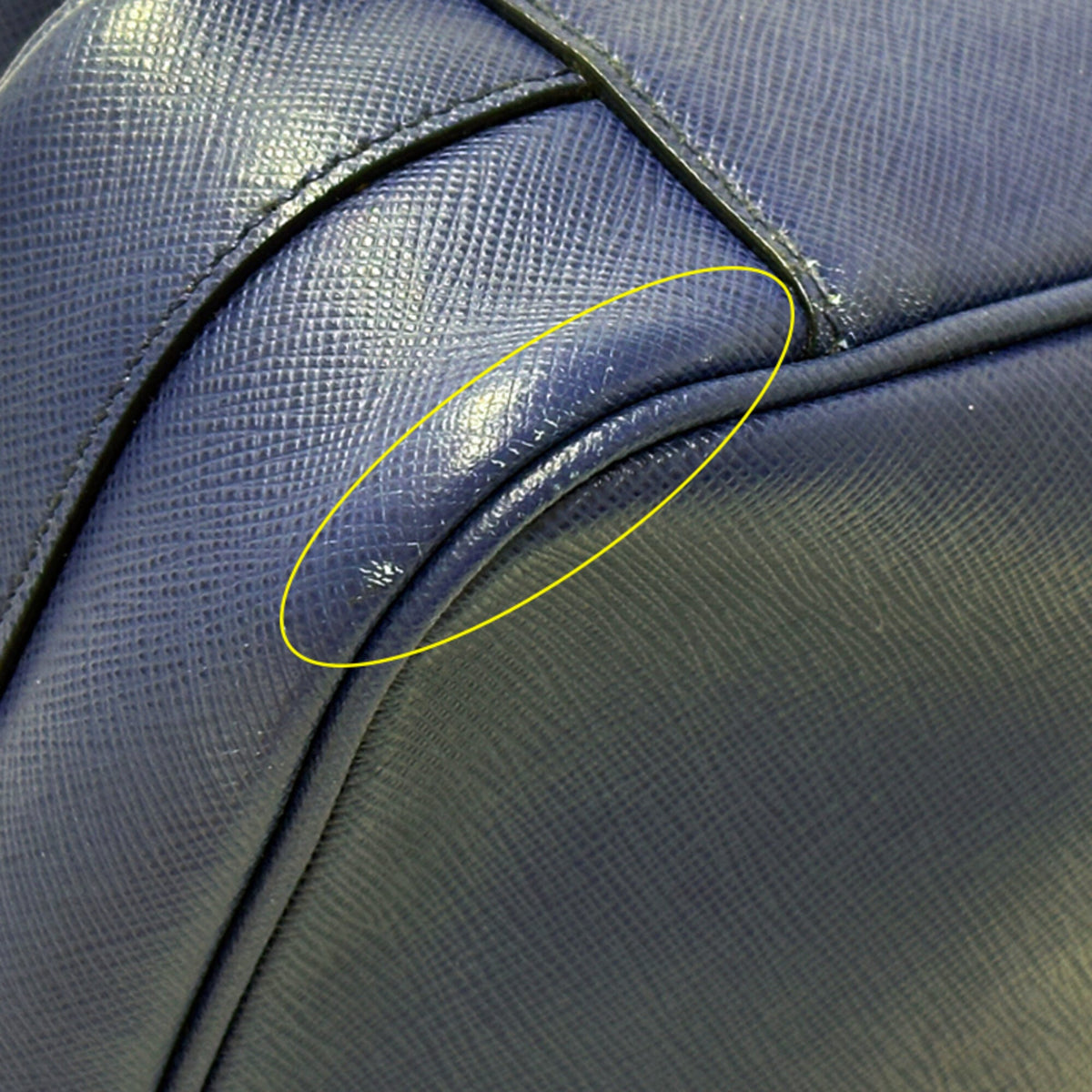Prada Blue Saffiano Handbag Shoulder Bag (Pre-Owned)