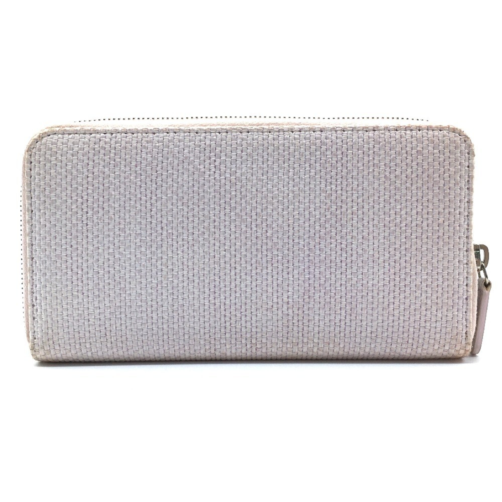 Chanel Deauville Pink Tweed Leather Long Wallet (Bi-Fold) (Pre-Owned)