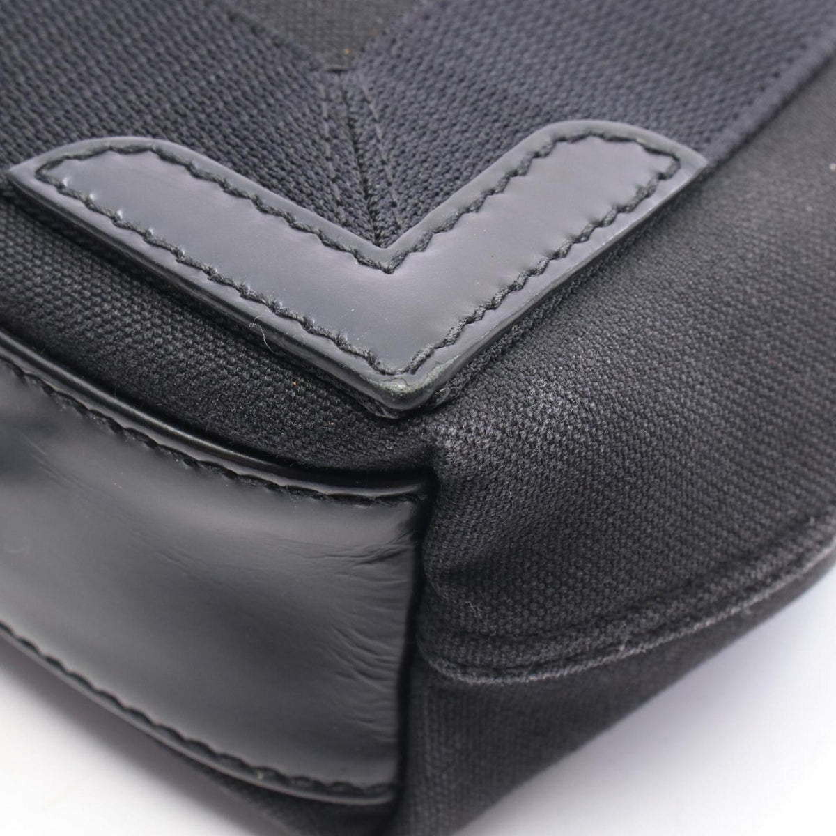 Balenciaga Black Canvas Leather Handbag Pouch (Pre-Owned)