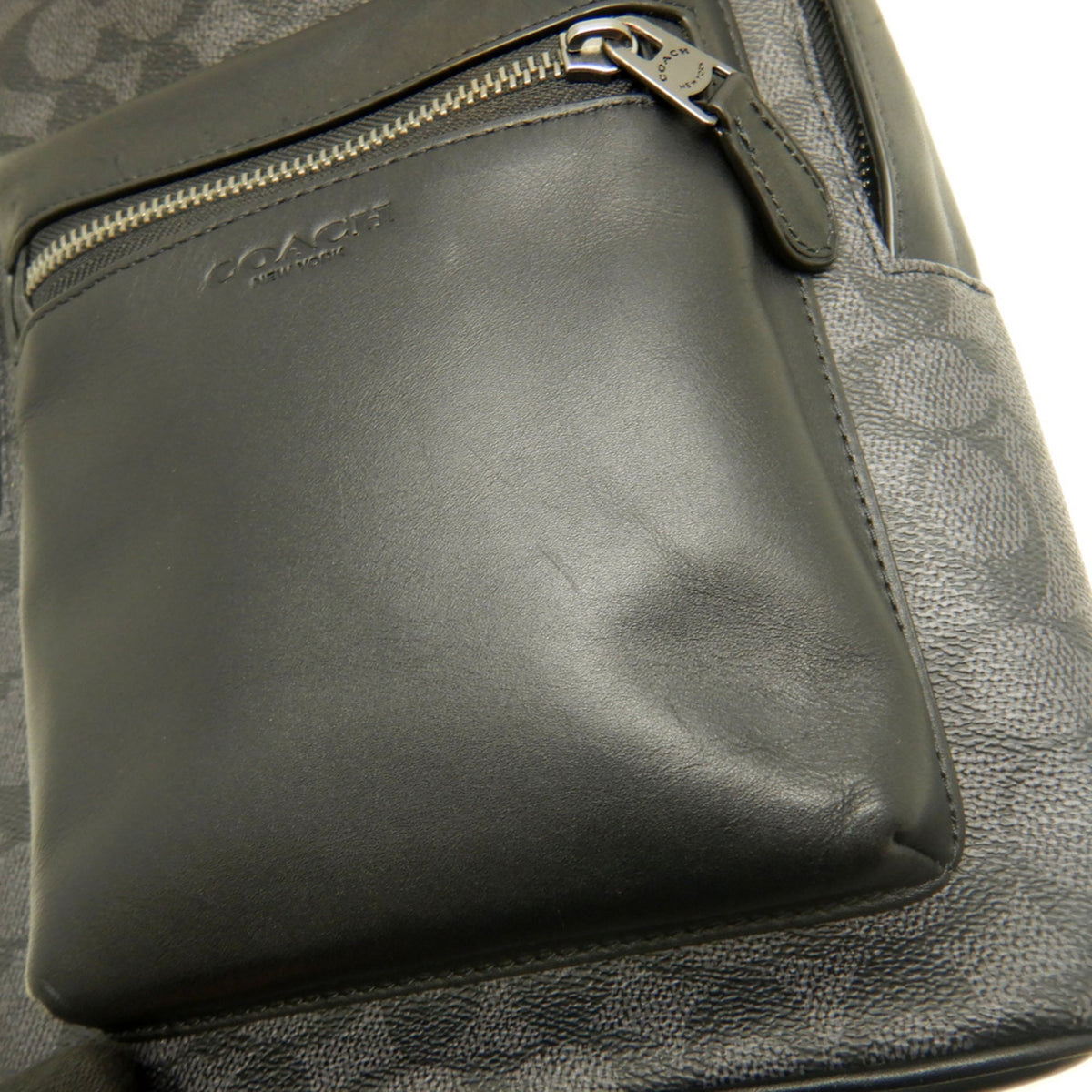 Coach Black Coated Canvas Leather Sling Bag (Pre-Owned)