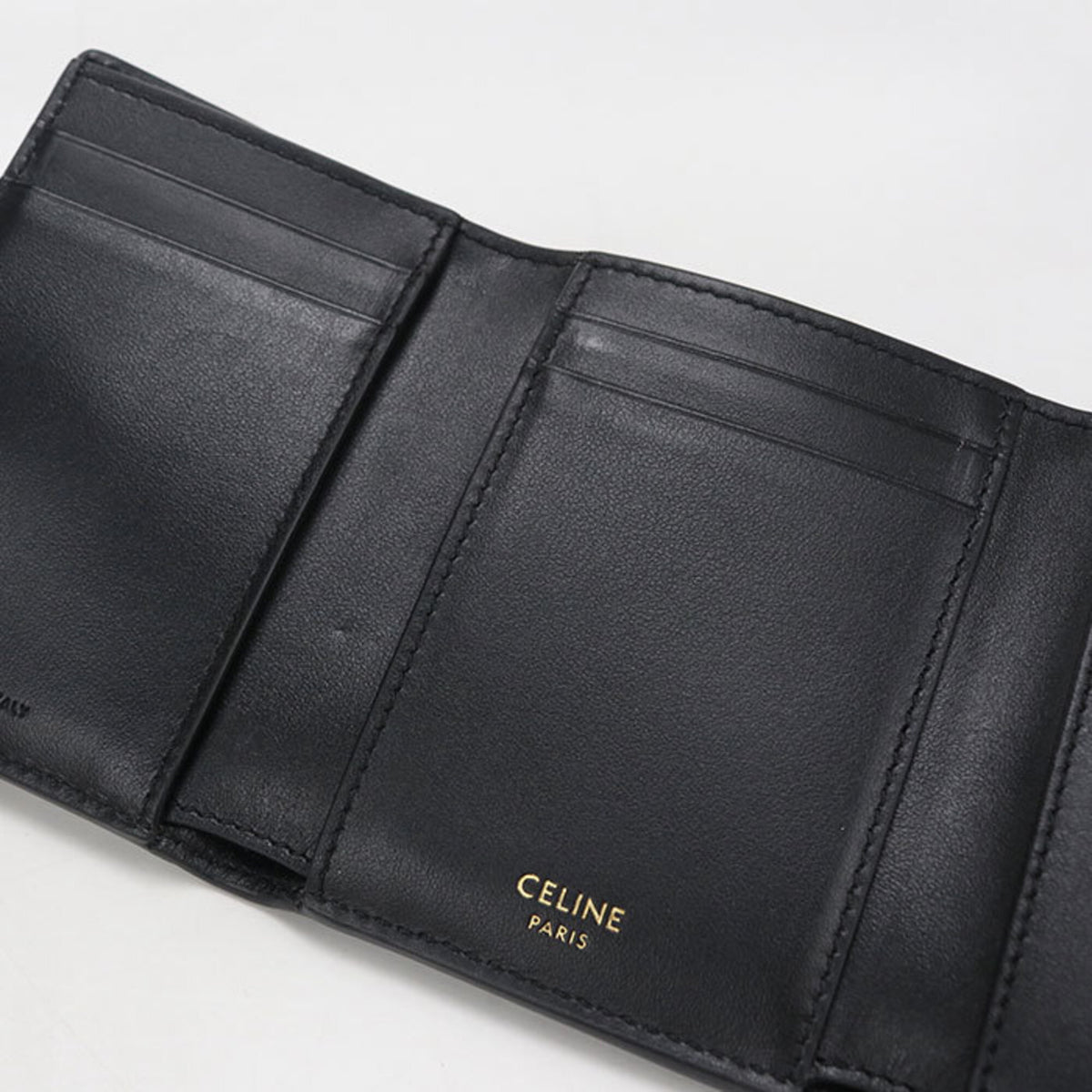 Celine Black Leather Wallet (Tri-Fold) (Pre-Owned)