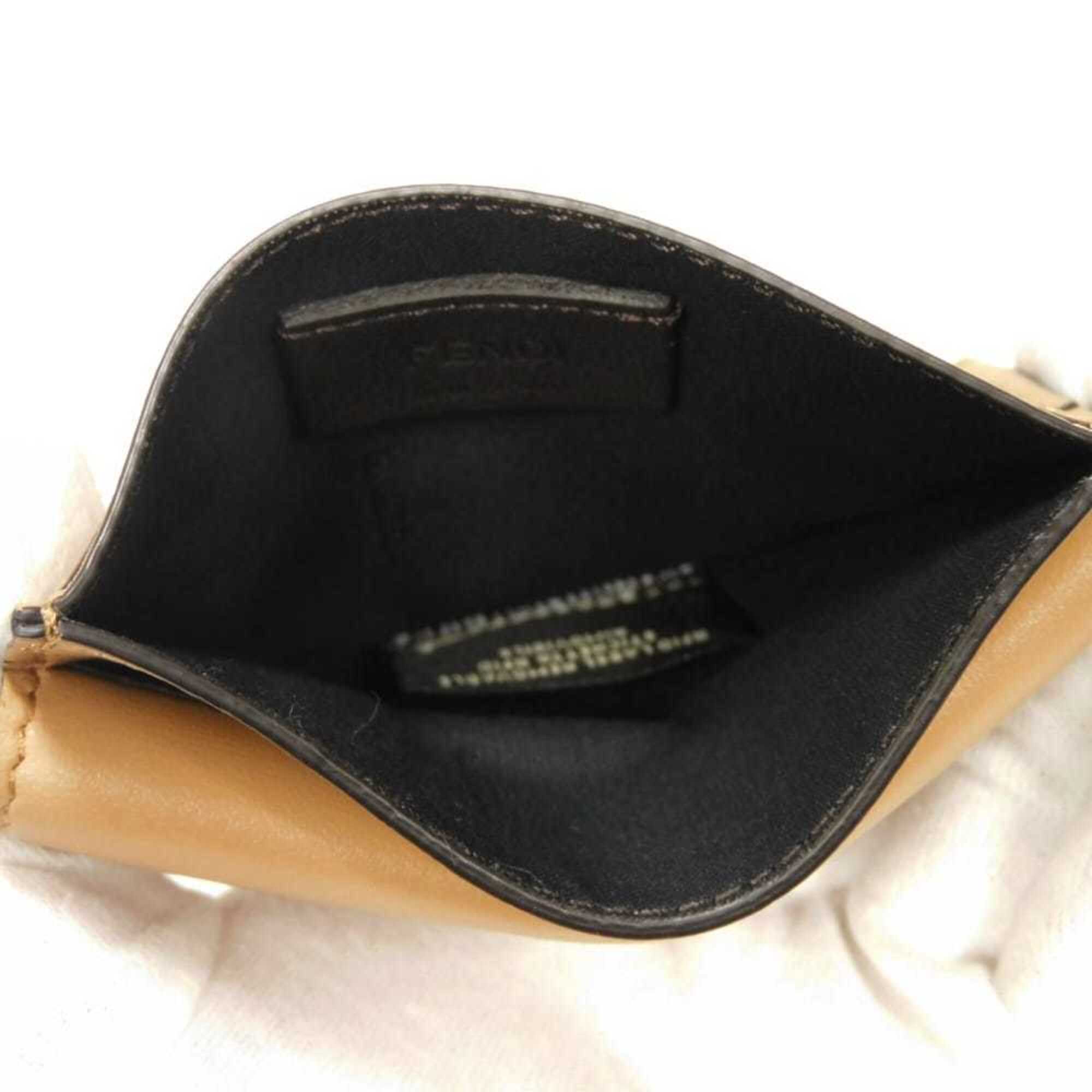 Fendi Beige Leather Coin Purse/Coin Case (Pre-Owned)