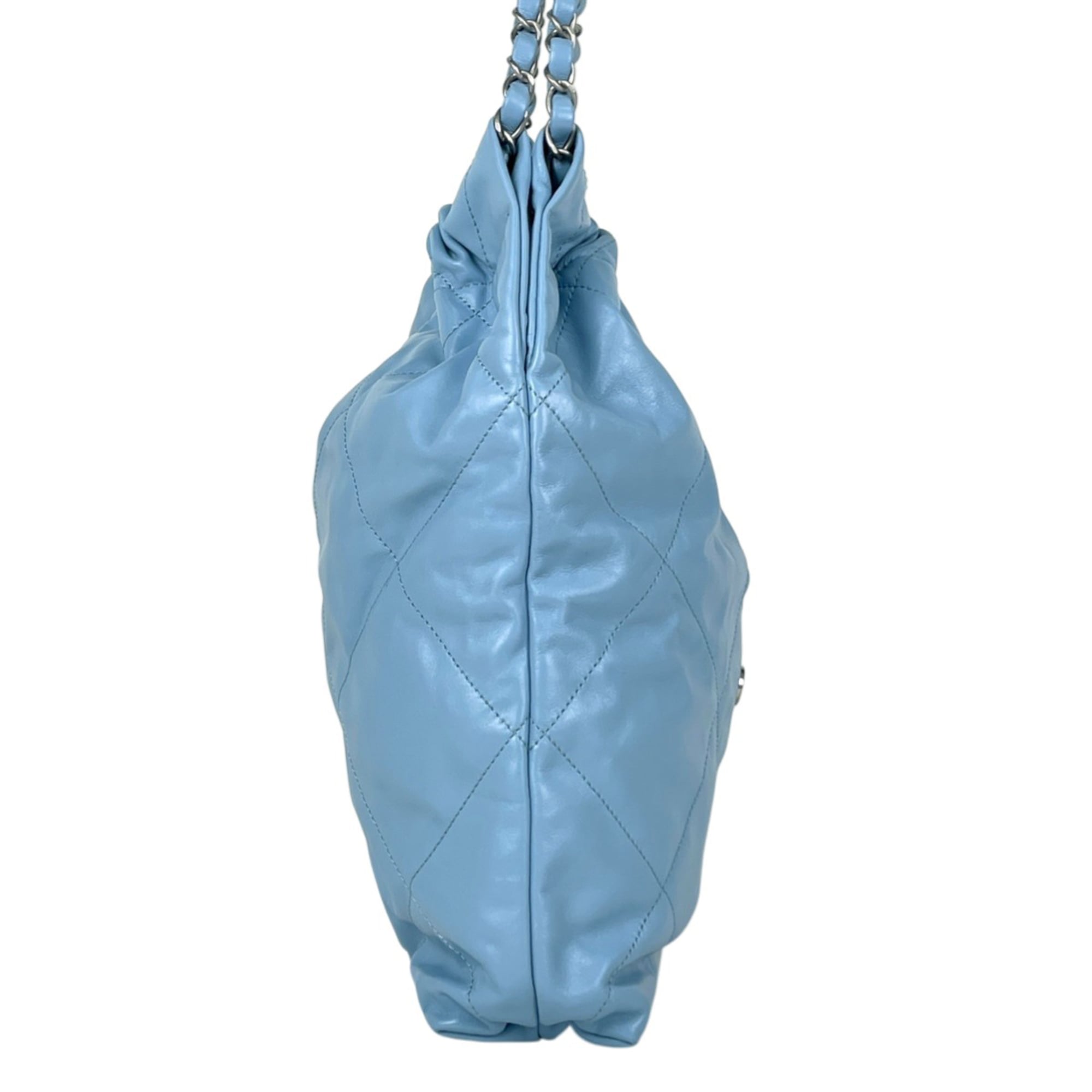 Chanel Matelasse Light Blue Leather Shoulder Bag (Pre-Owned)