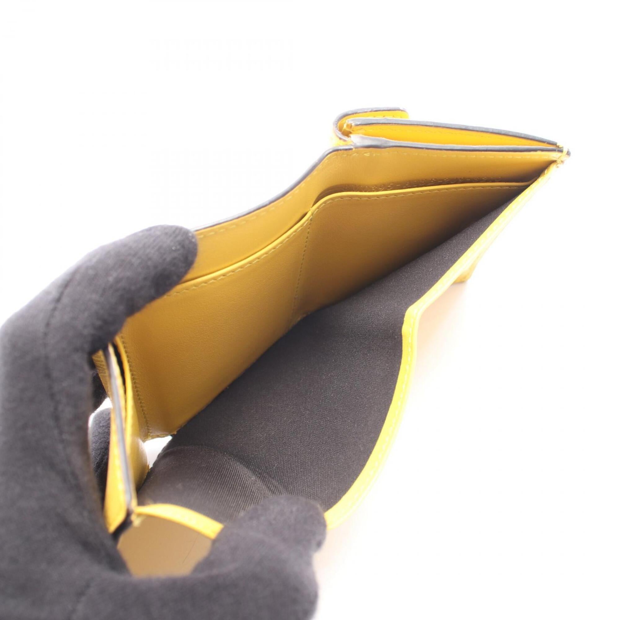 Fendi Yellow Leather Wallet (Tri-Fold) (Pre-Owned)