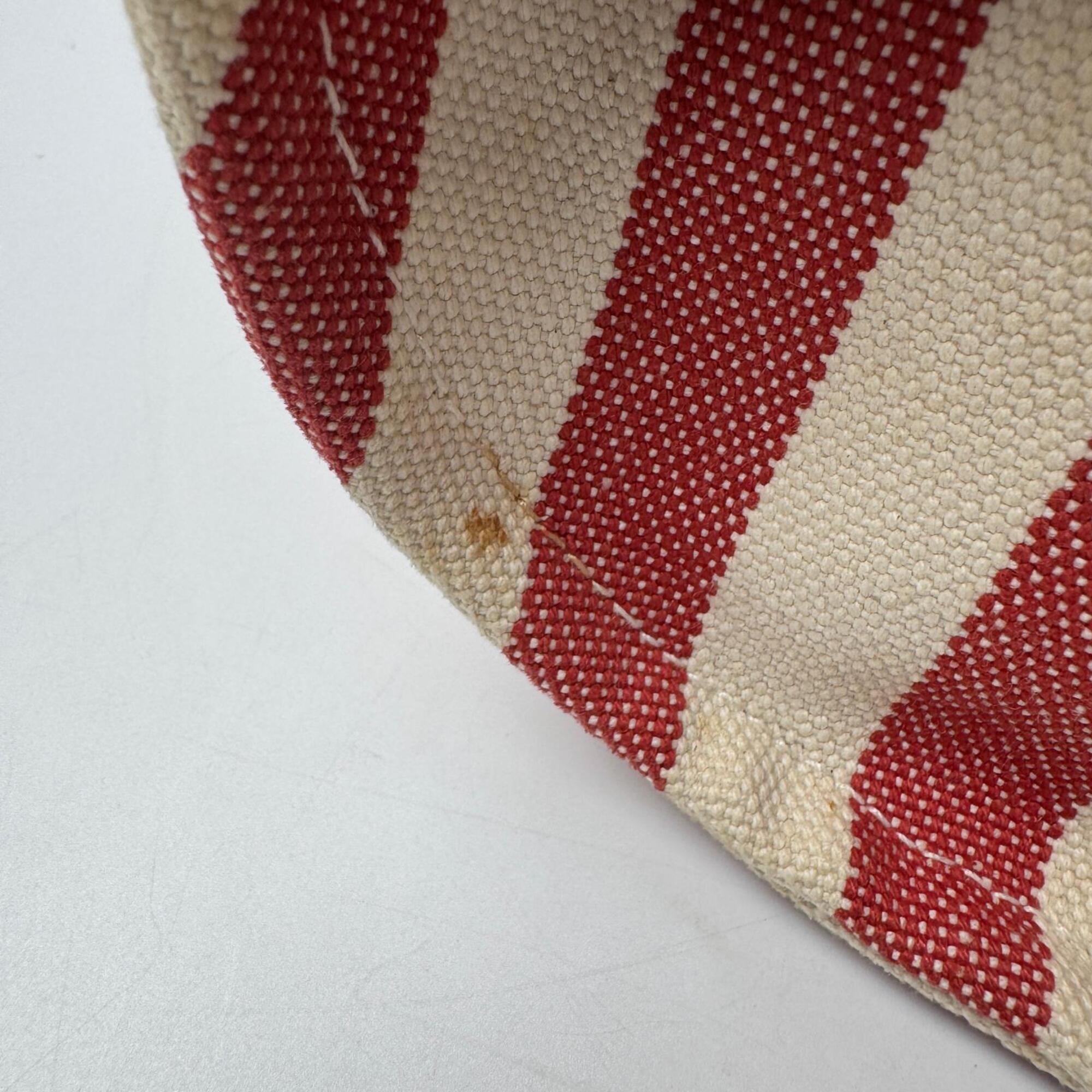 Hermes Cream Red Color Canvas Handbag Pouch Tote Bag (Pre-Owned)