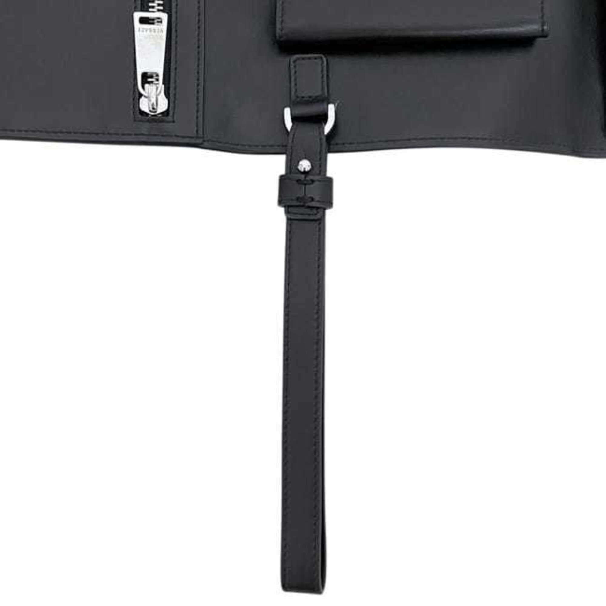 Versace Black Leather Clutch Bag (Pre-Owned)