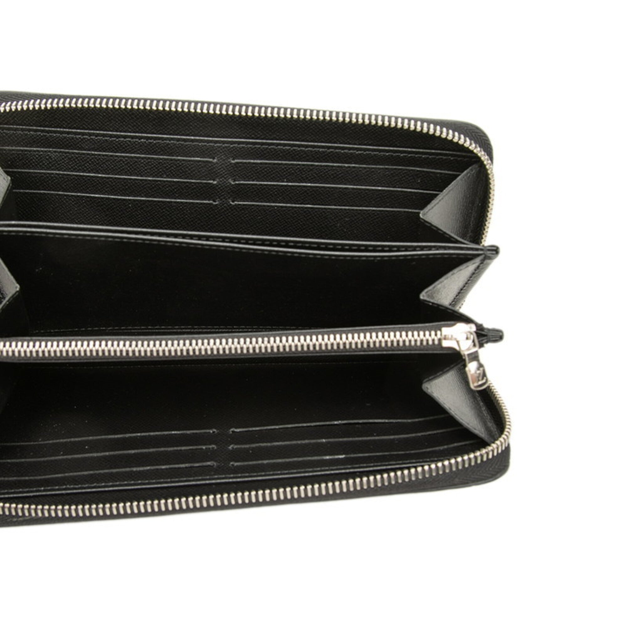 Louis Vuitton Black Noir Leather Long Wallet (Bi-Fold) (Pre-Owned)