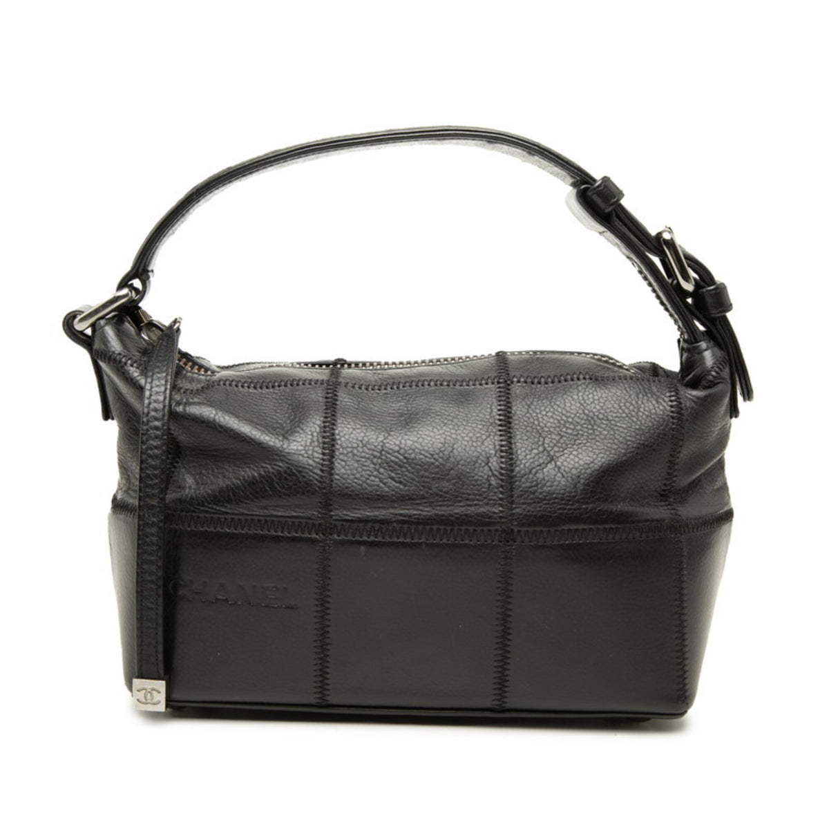 Chanel Black Grained Calfskin Handbag Shoulder Bag (Pre-Owned)