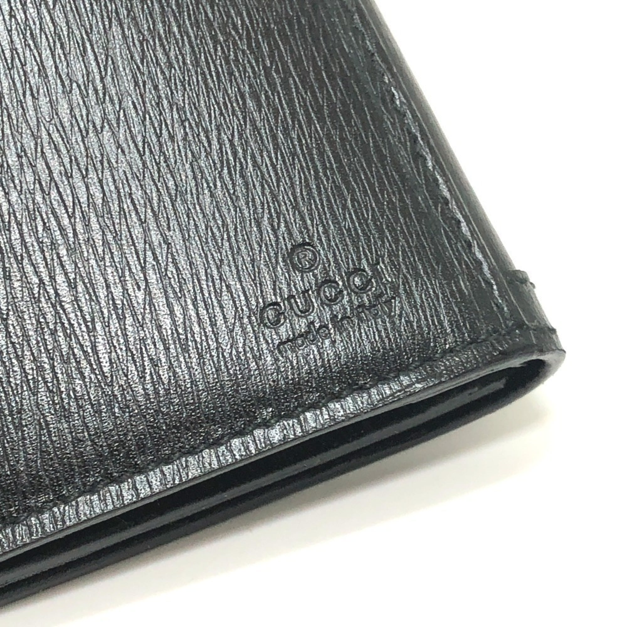 Gucci Black Leather Long Wallet (Bi-Fold) (Pre-Owned)