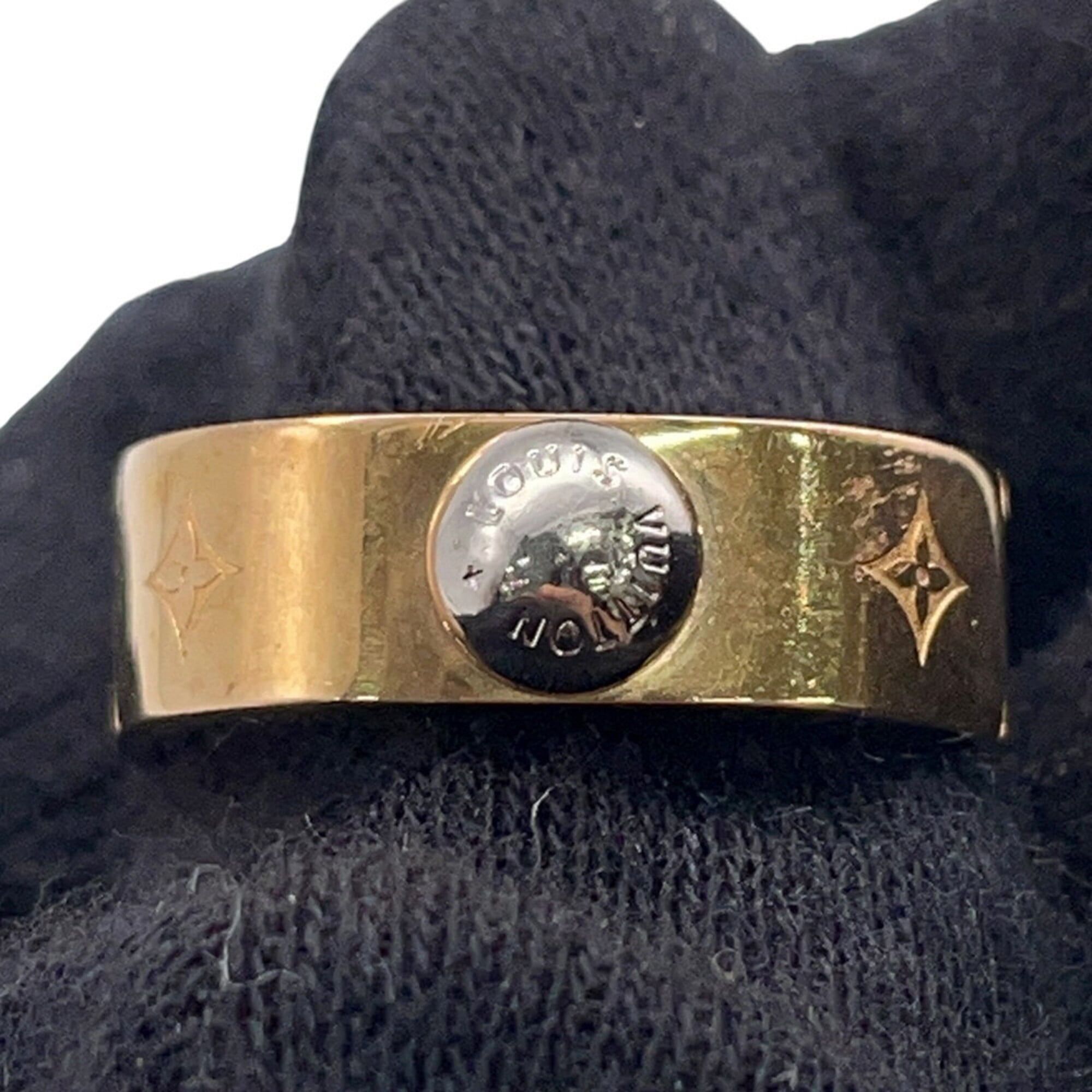 Louis Vuitton Gold Metal Band Ring (Pre-Owned)