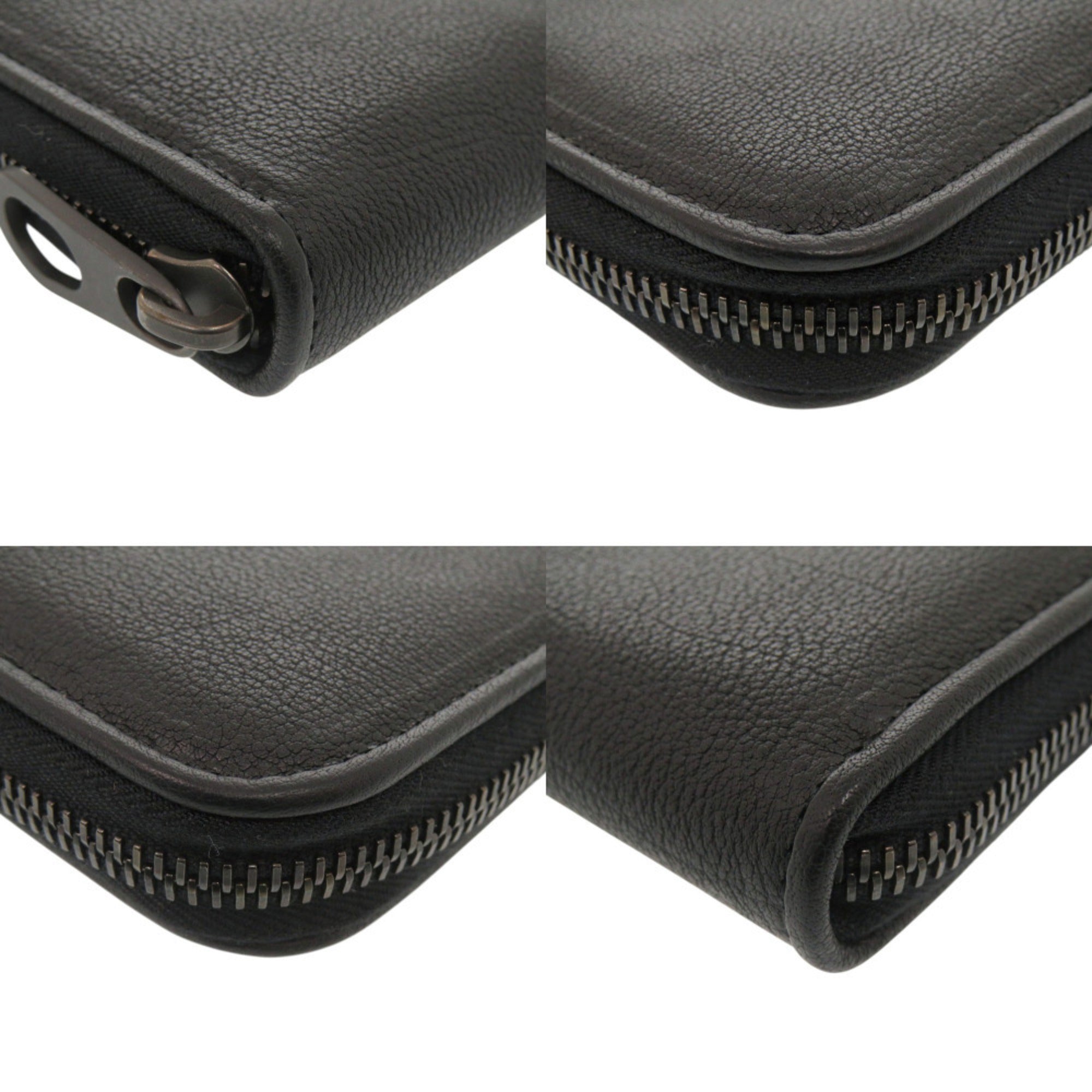Bottega Veneta Black Leather Long Wallet (Bi-Fold) (Pre-Owned)