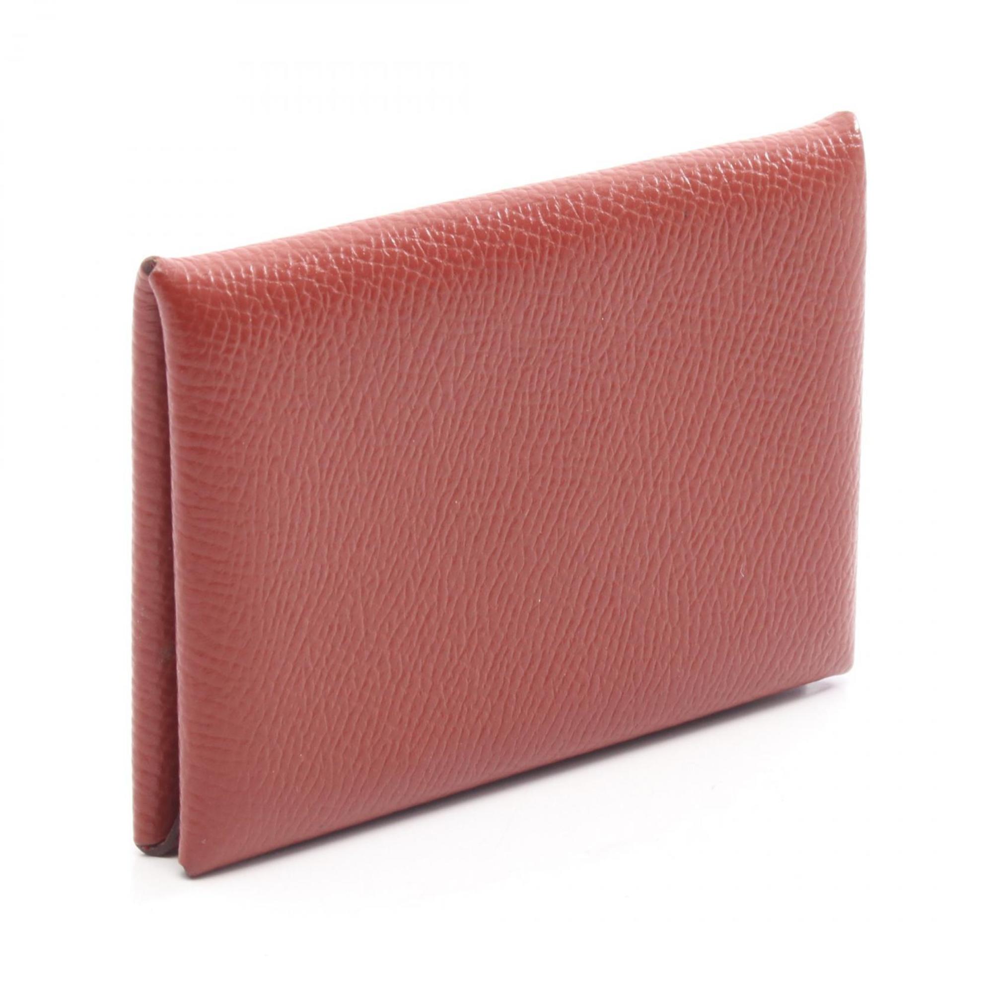 Hermes Bordeaux Epsom Leather Coin Purse/Coin Case (Pre-Owned)