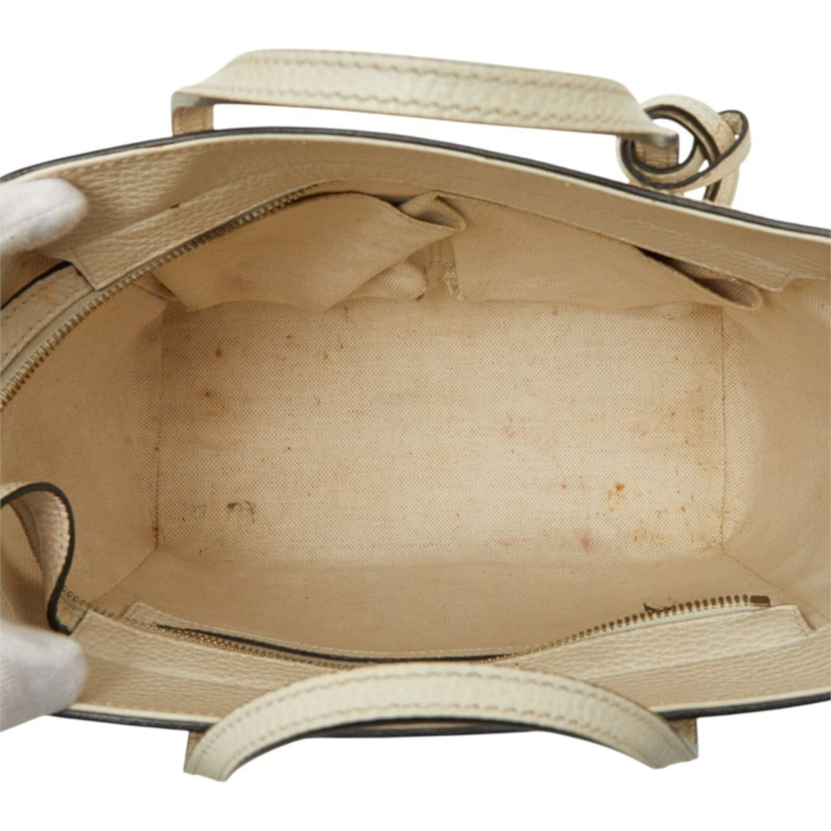Gucci Ivory Leather Handbag Shoulder Bag (Pre-Owned)