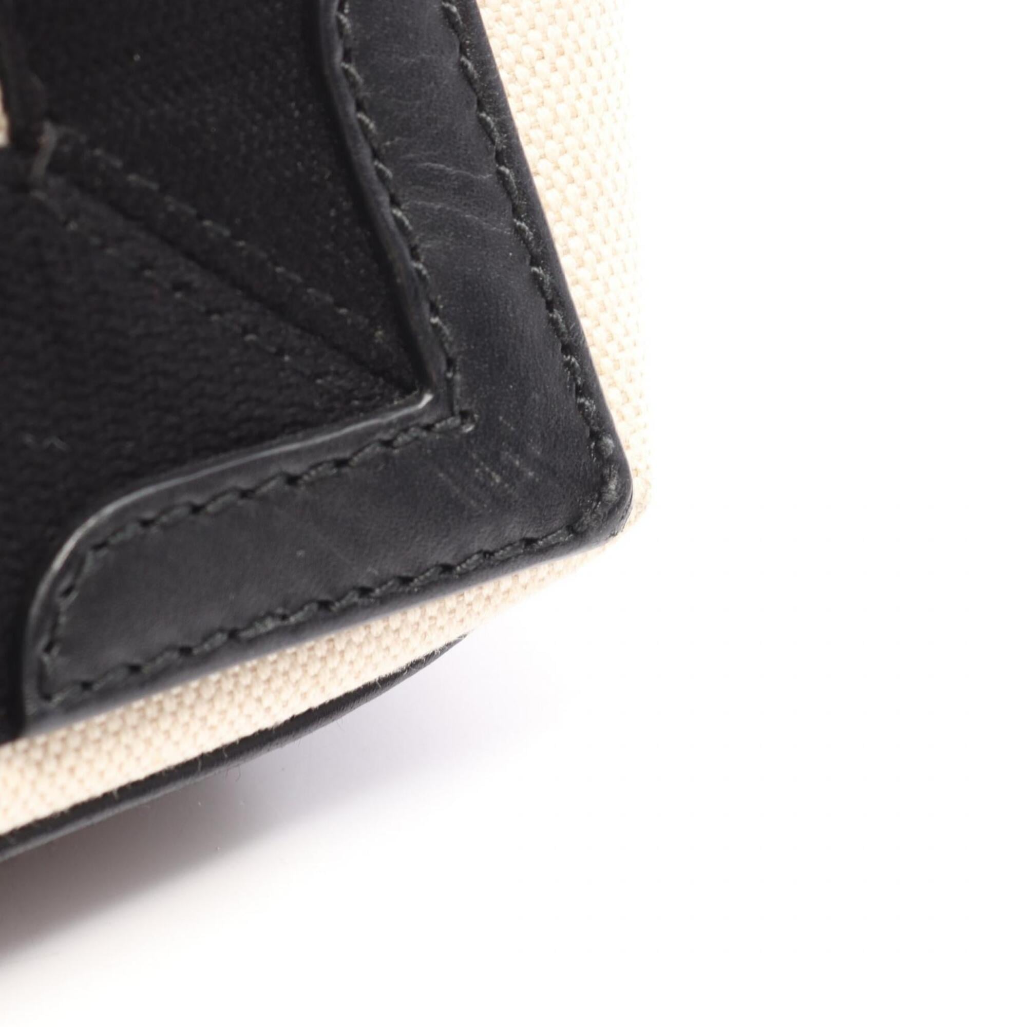 Balenciaga Black White Canvas Leather Handbag Pouch (Pre-Owned)