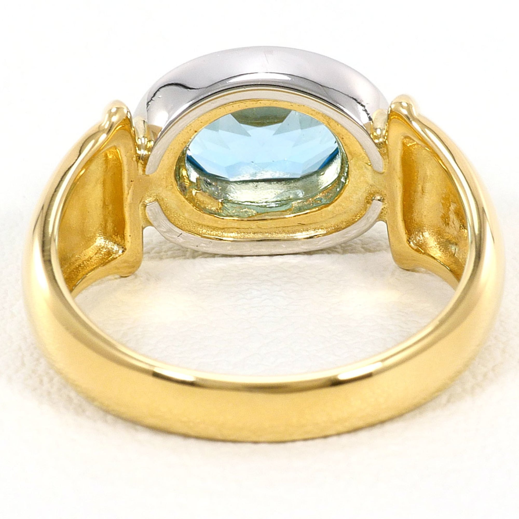 Unbranded Blue Yellow Gold Yellow Gold (18K) Platinum 900 Band Ring (Pre-Owned)