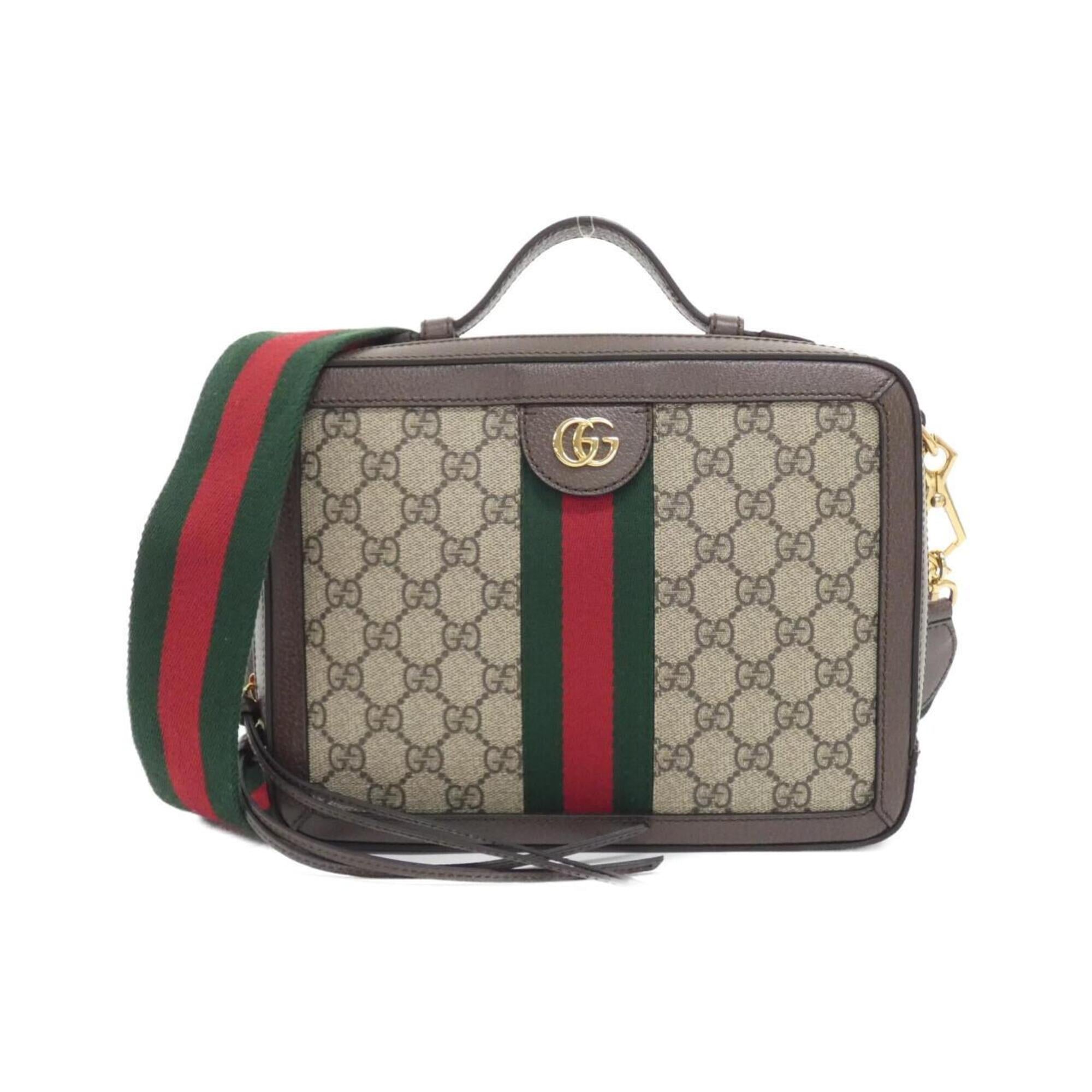 Gucci Ophidia Beige Brown Gg Supreme Handbag (Pre-Owned)