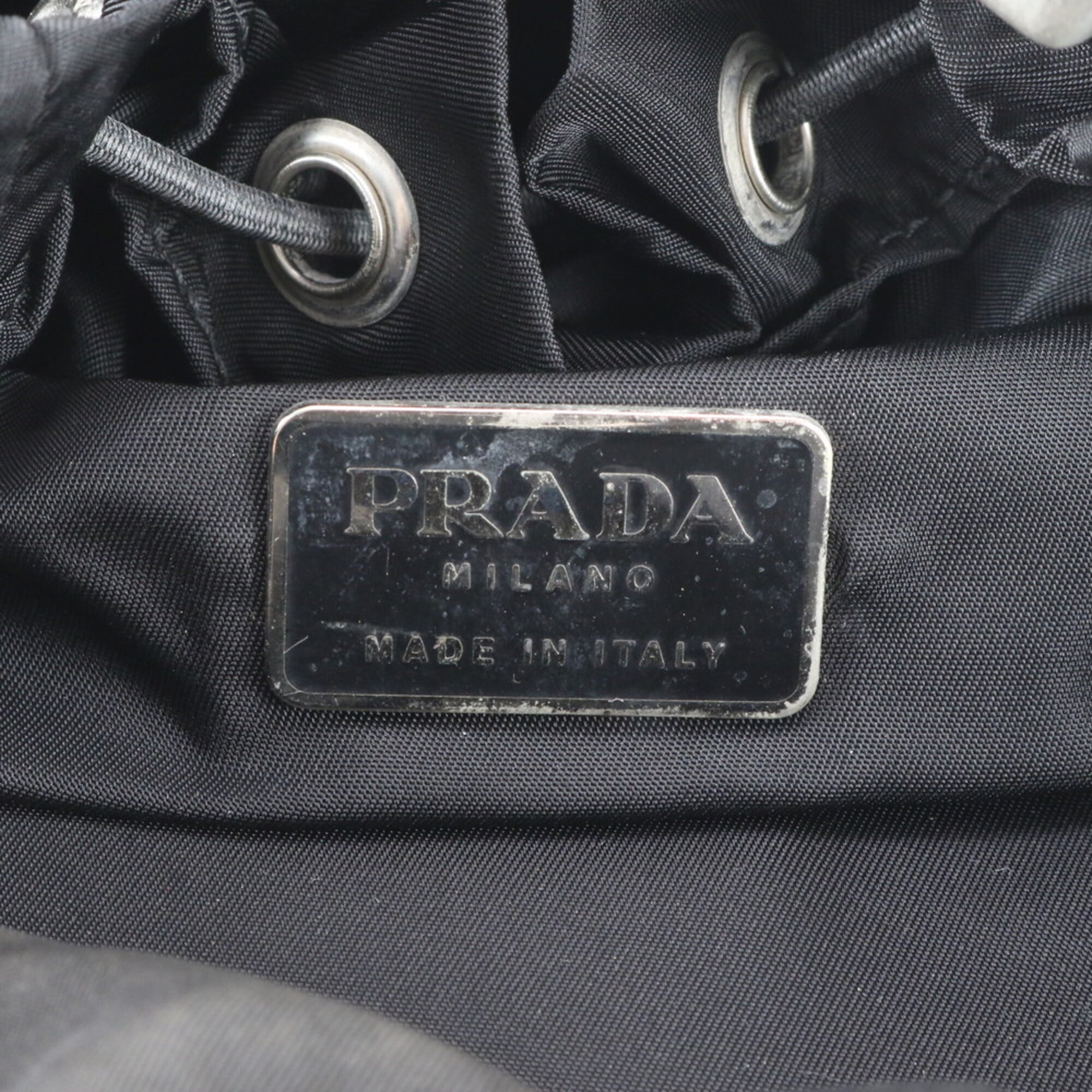 Prada Black Nylon Backpack Handbag (Pre-Owned)