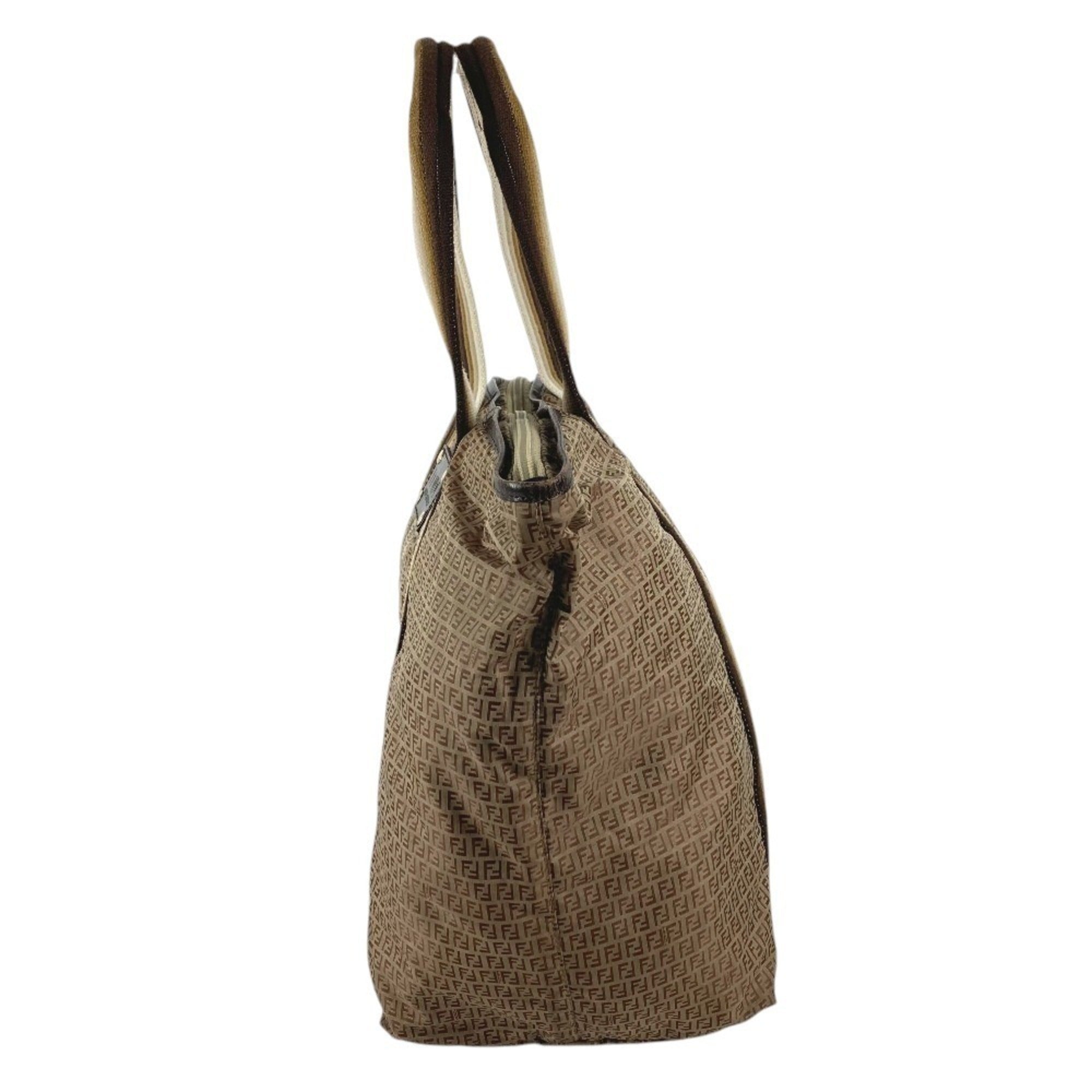 Fendi Beige Nylon Handbag Pouch Shoulder Bag Tote Bag (Pre-Owned)