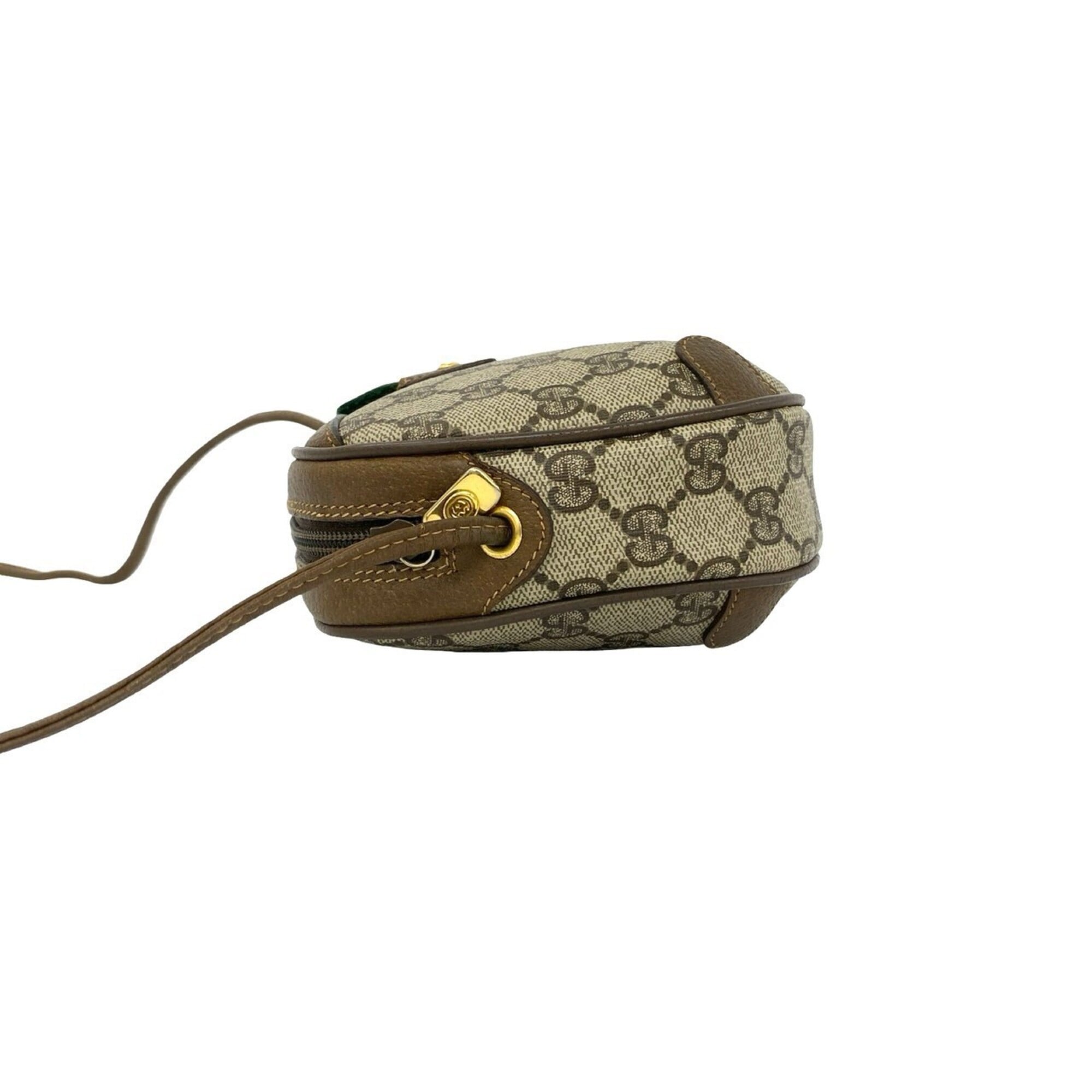 Gucci Brown Green Red Color Leather Pvc Pochette Shoulder Bag (Pre-Owned)