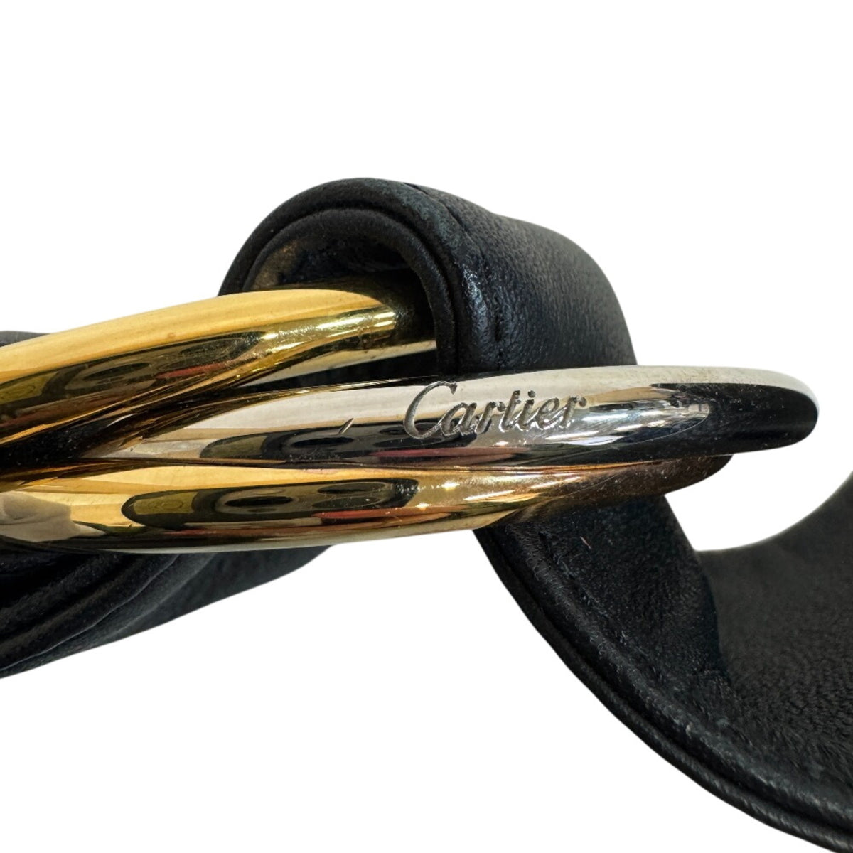 Cartier Trinity Black Leather Shoulder Bag (Pre-Owned)