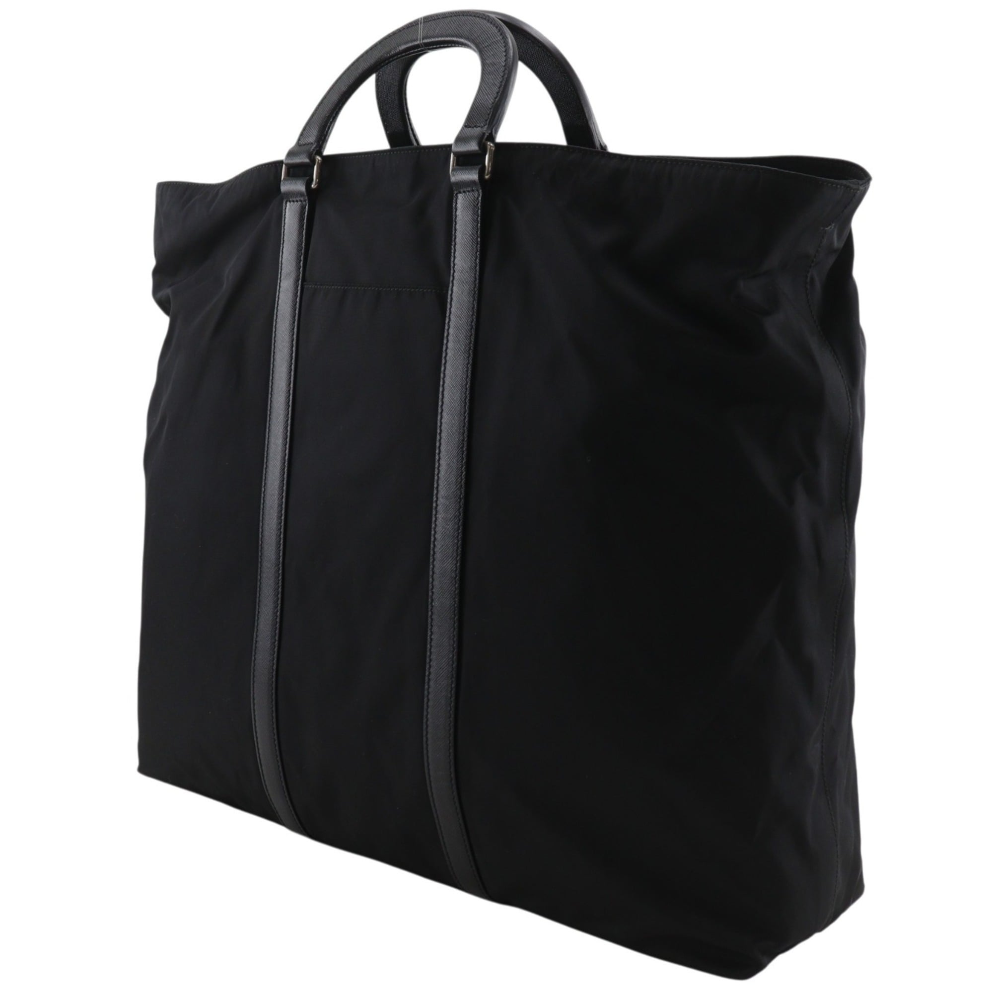 Prada Black Nylon Boston Bag Tote Bag (Pre-Owned)