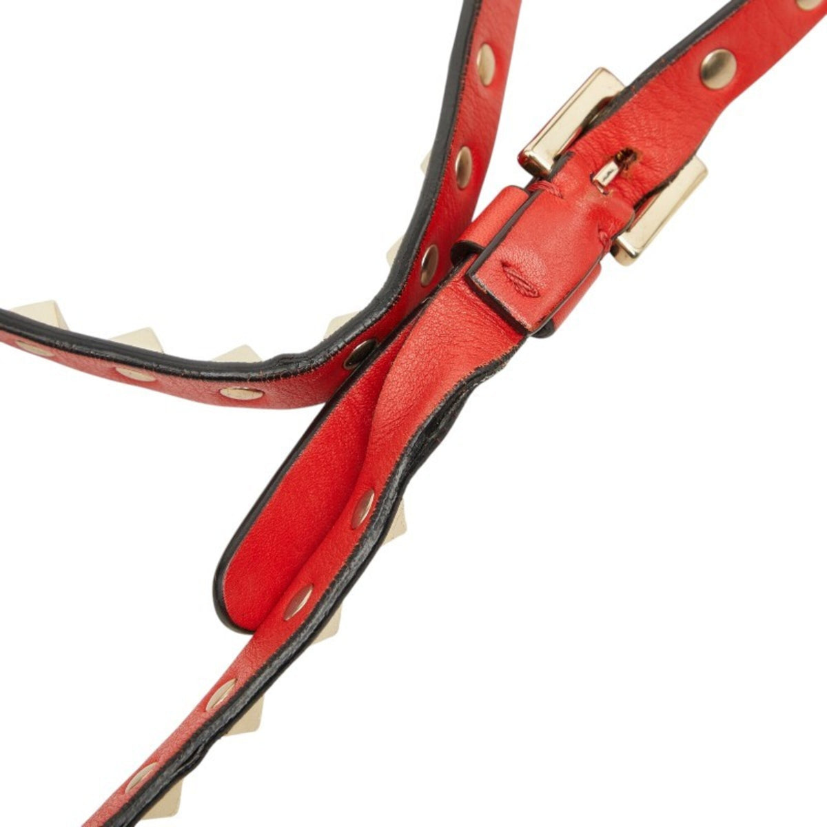 Valentino Red Color Leather Shoulder Bag (Pre-Owned)
