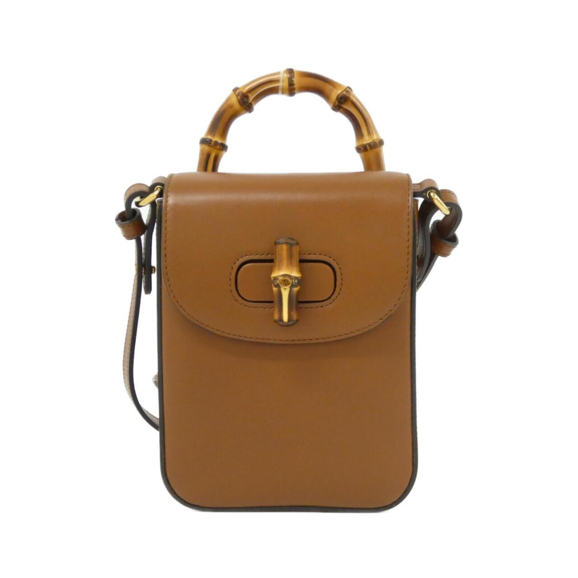 Gucci Brown Leather Handbag (Pre-Owned)