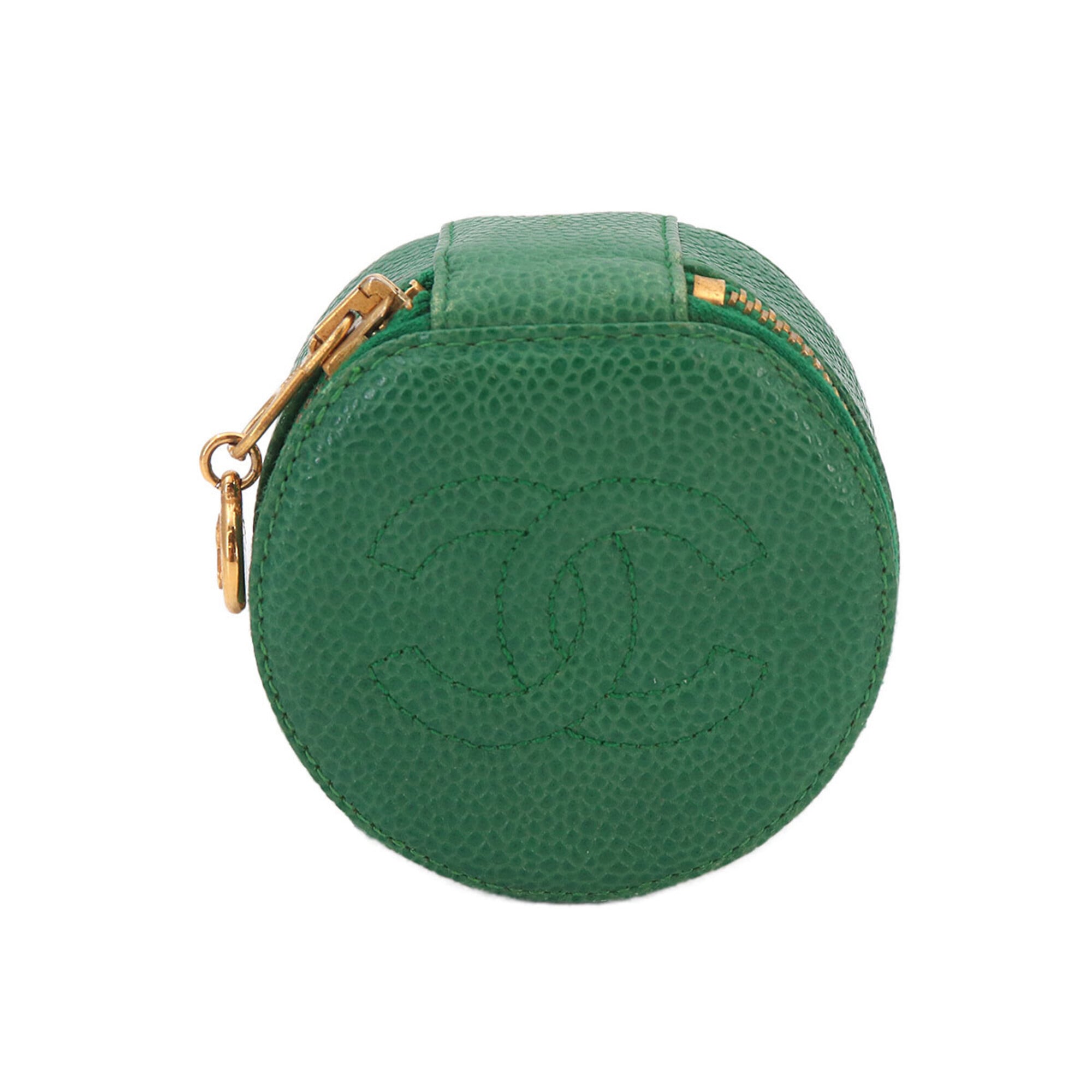 Chanel Green Grained Calfskin Pouch (Pre-Owned)