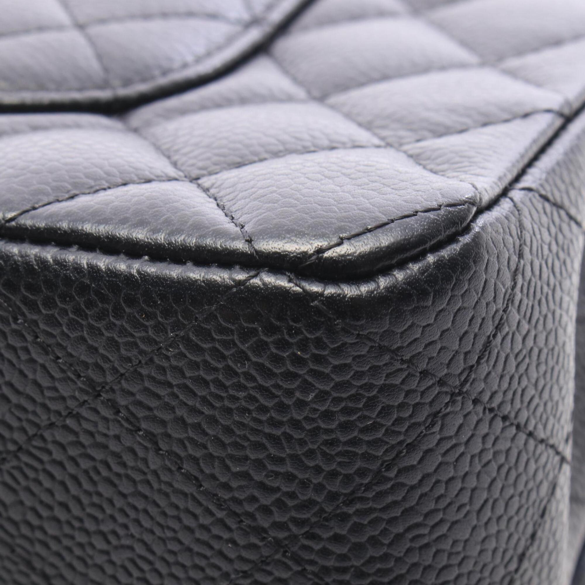 Chanel Black Grained Calfskin Handbag Shoulder Bag (Pre-Owned)