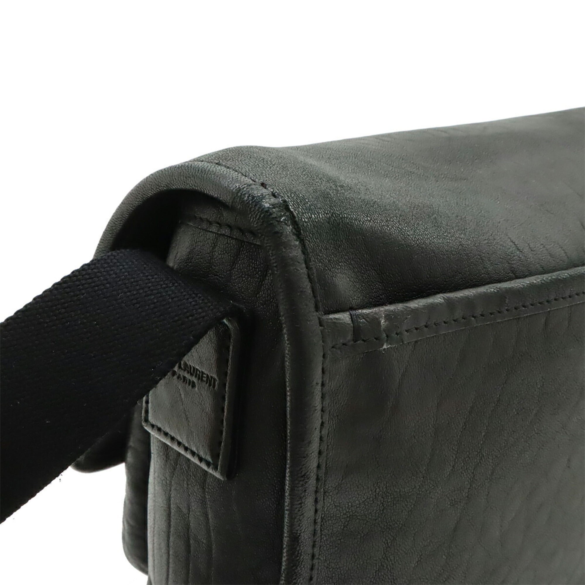 Yves Saint Laurent Black White Handbag Shoulder Bag (Pre-Owned)