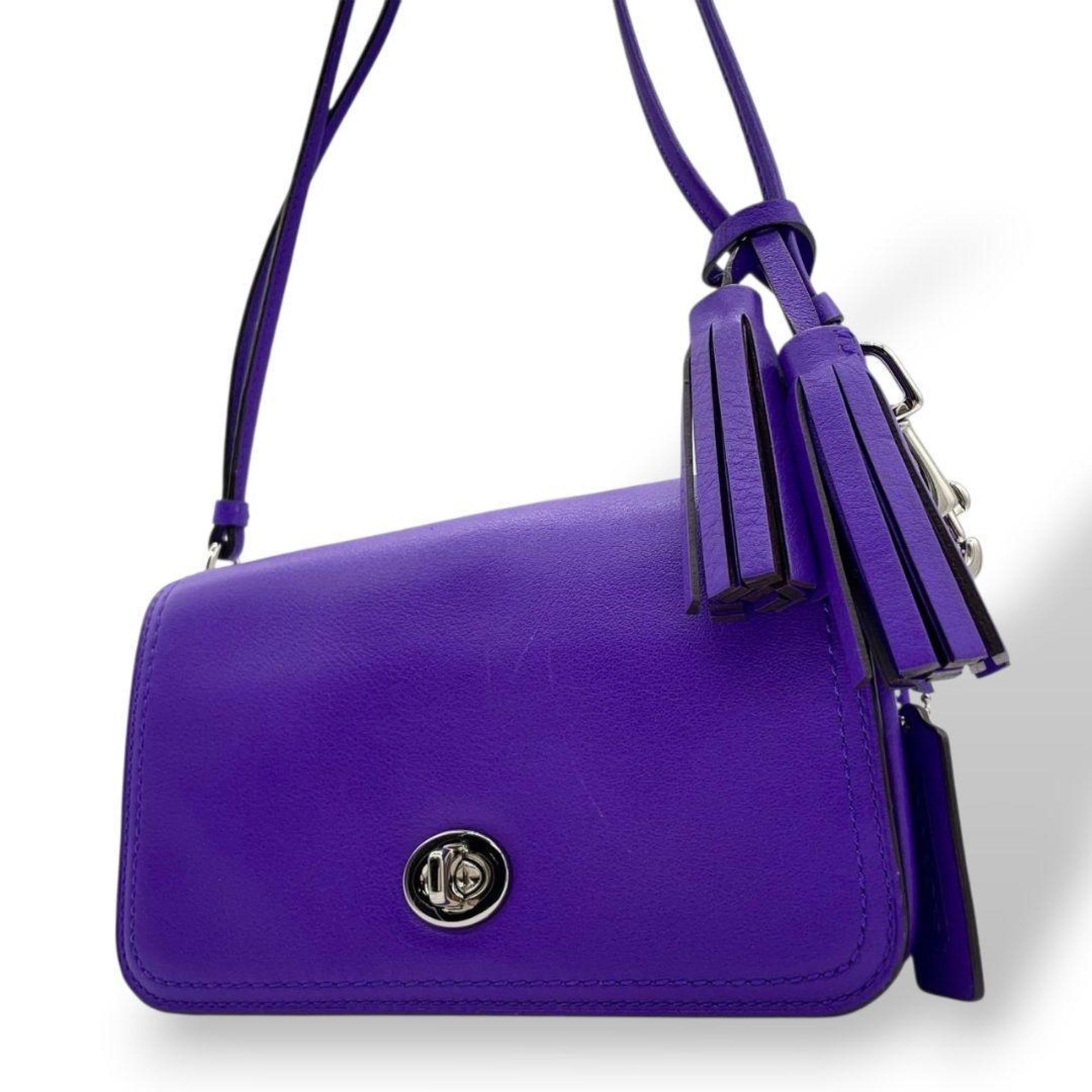 Coach Purple Leather Shoulder Bag (Pre-Owned)