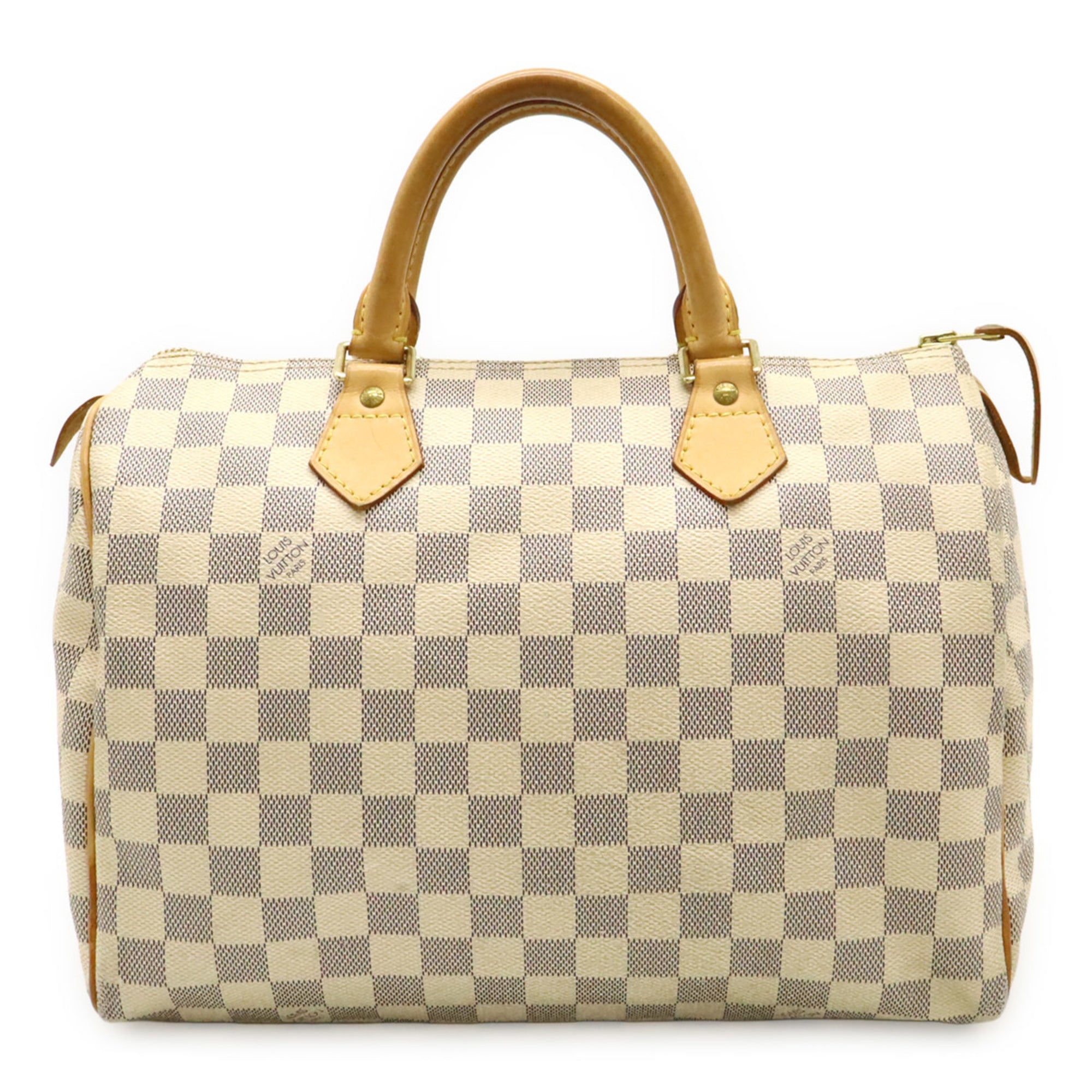 Louis Vuitton Ivory Damier Azur Canvas Pvc Coated Canvas Boston Bag Handbag (Pre-Owned)