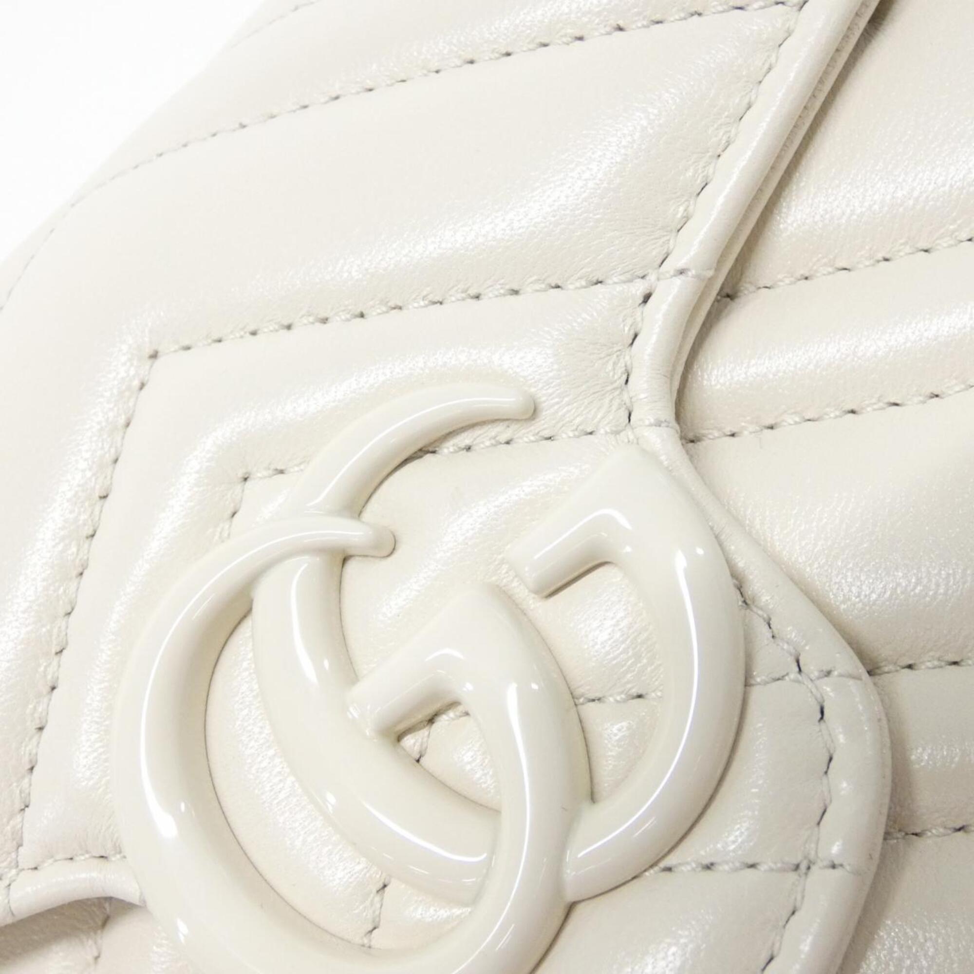 Gucci White Leather Chain/Shoulder Wallet (Pre-Owned)