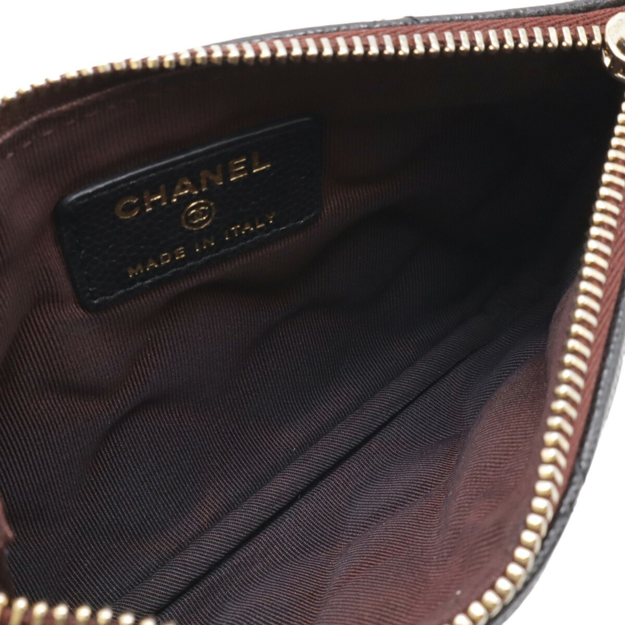 Chanel Black Grained Calfskin Pouch (Pre-Owned)