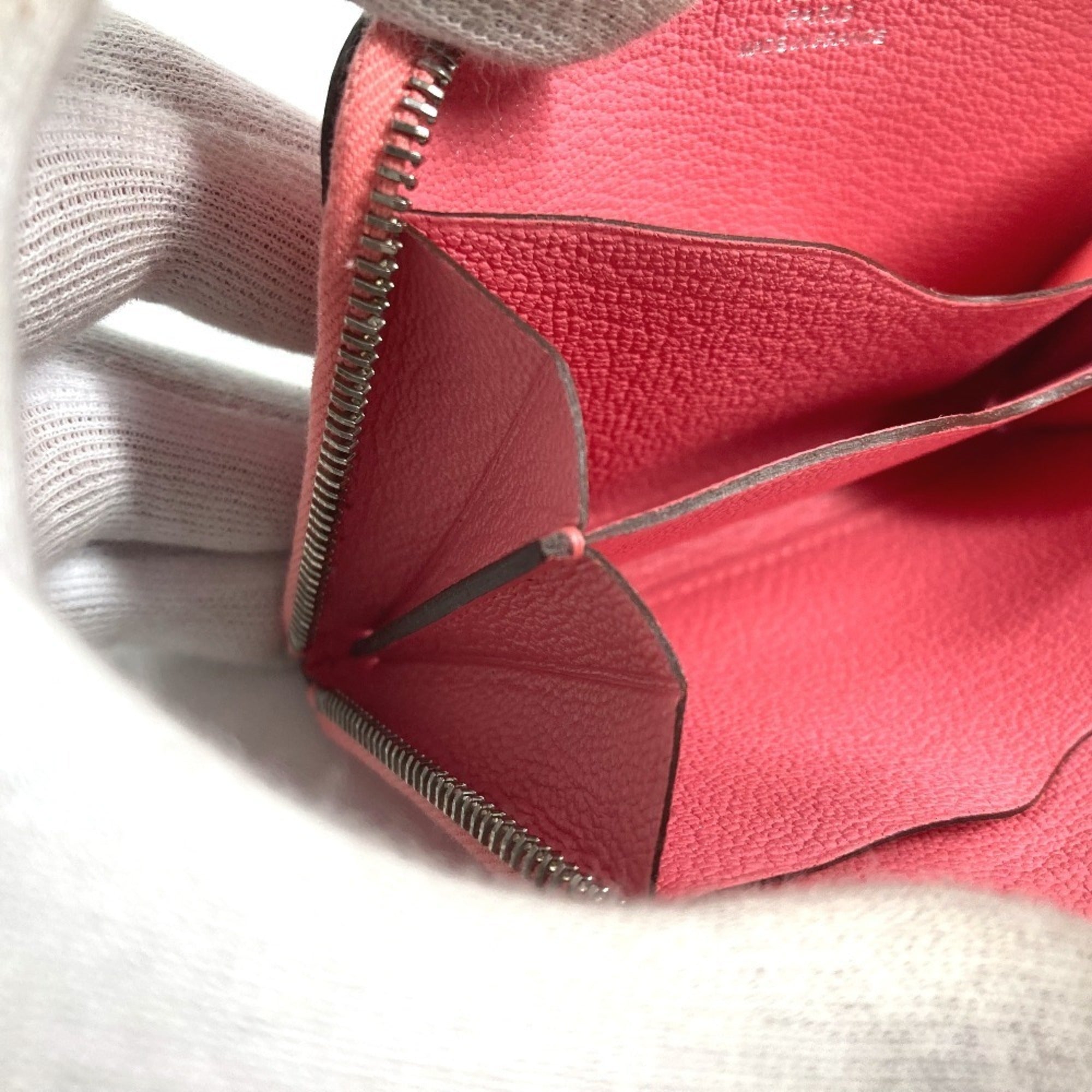 Hermes Pink Leather Coin Purse/Coin Case (Pre-Owned)